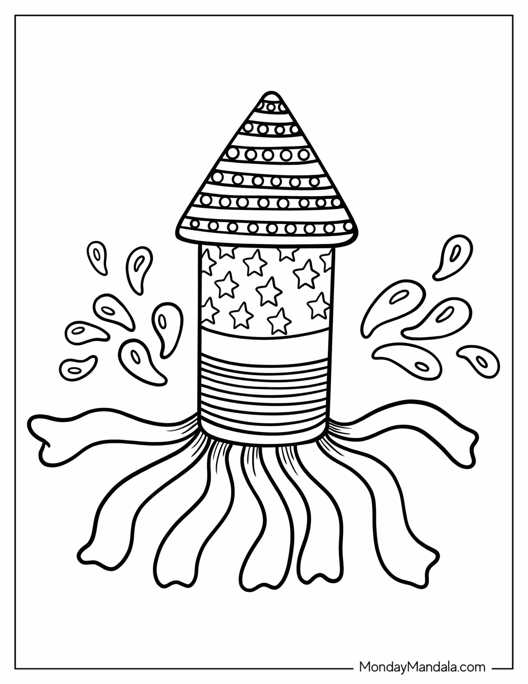 Fireworks Coloring Page