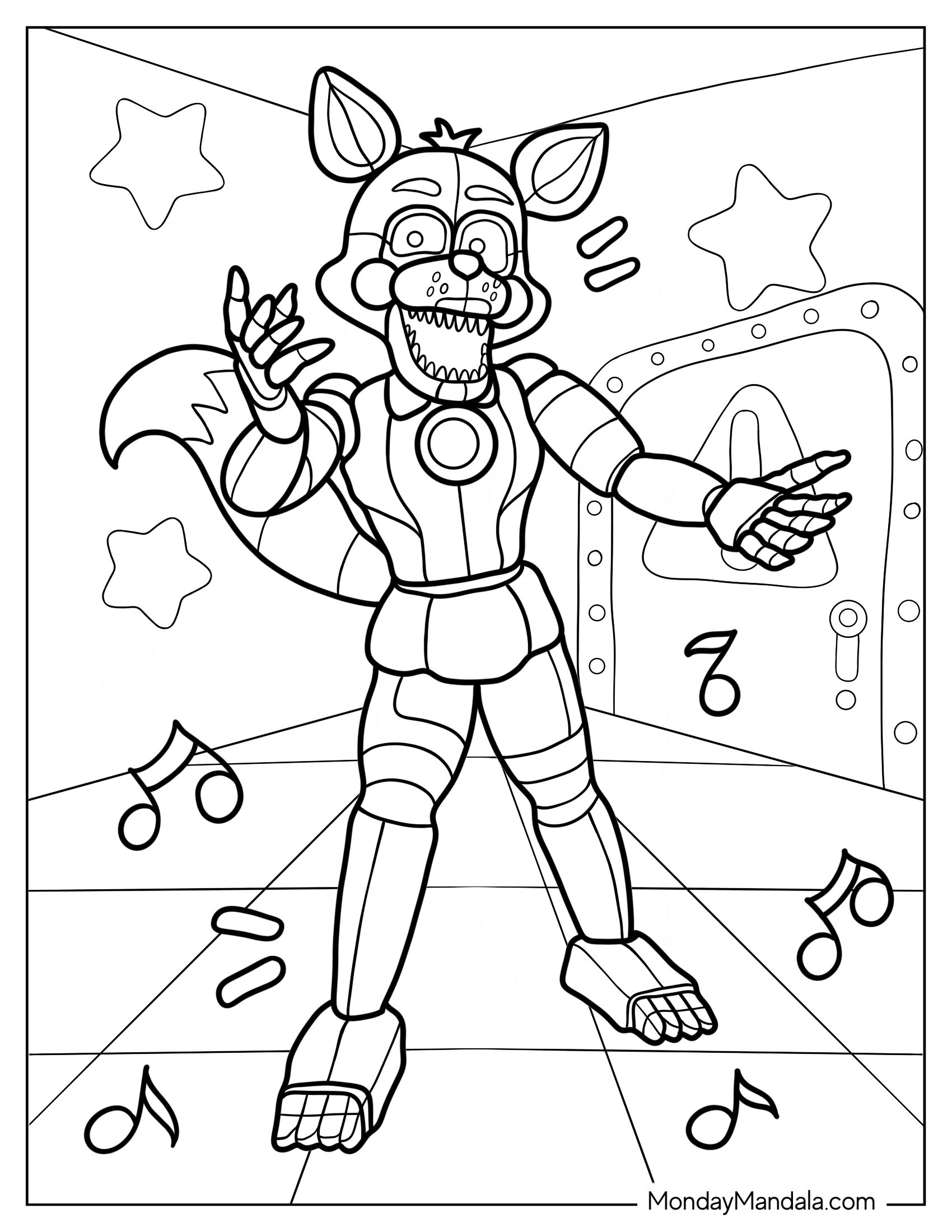 Five Nights At Freddy's Coloring Page Of Detailed Lolbit