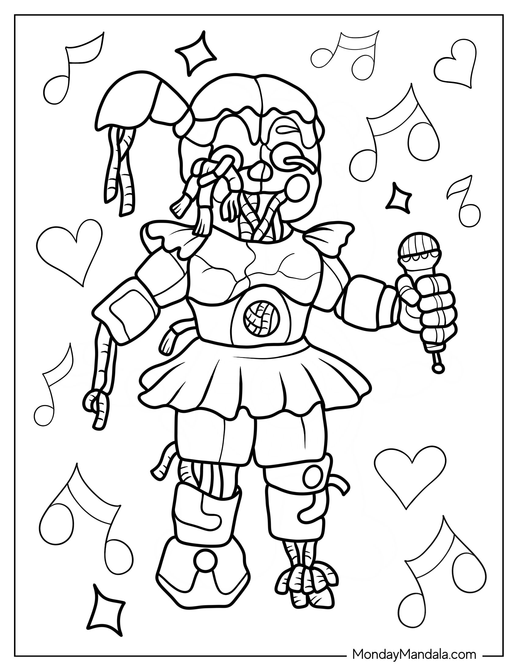 Five Nights At Freddy's Coloring Page Sister Location Circus Baby