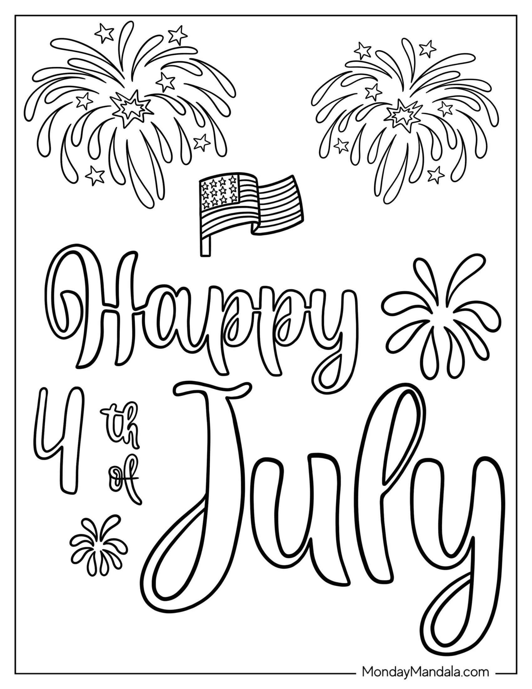 Fourth Of July Celebrations To Color For Preschoolers