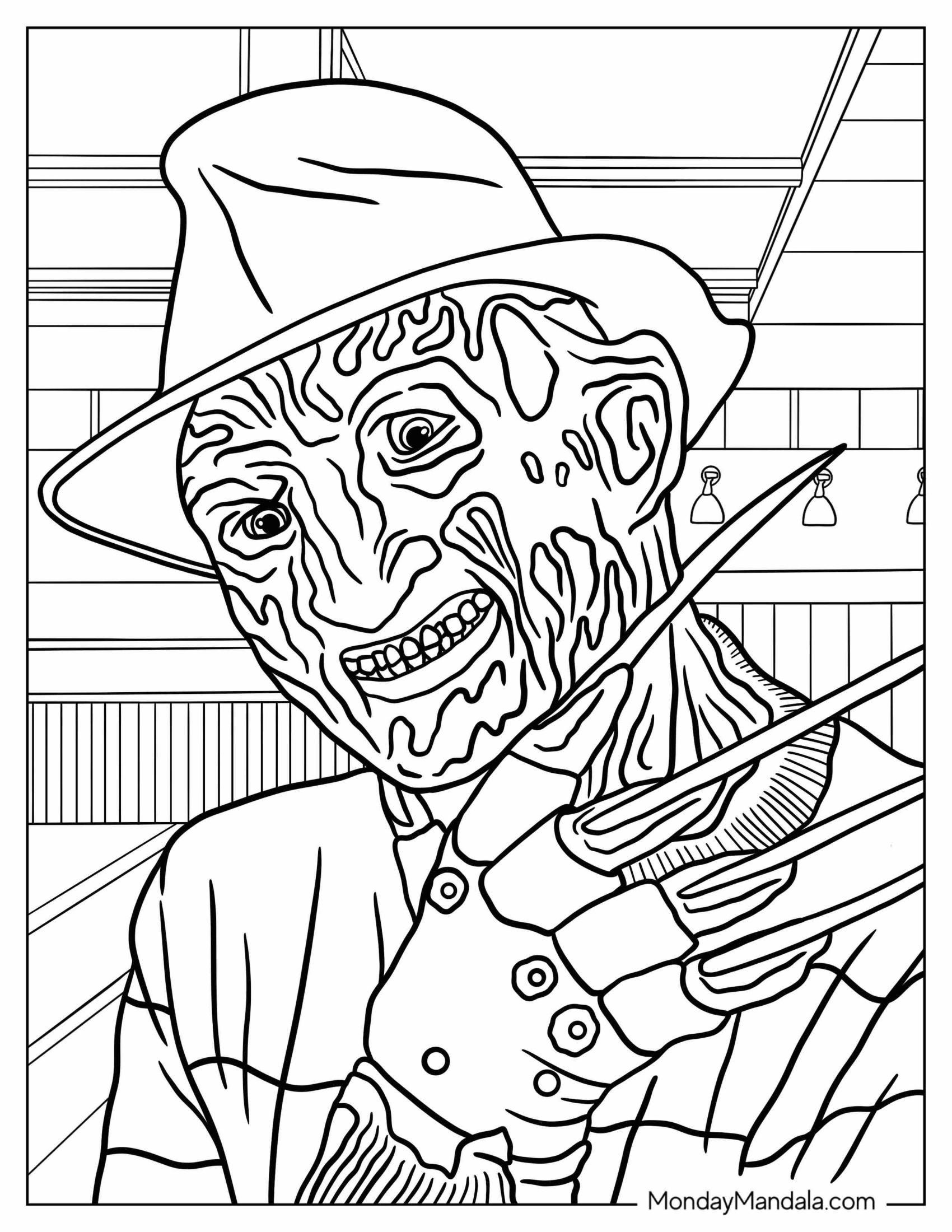 Freddy Krueger Coloring Page