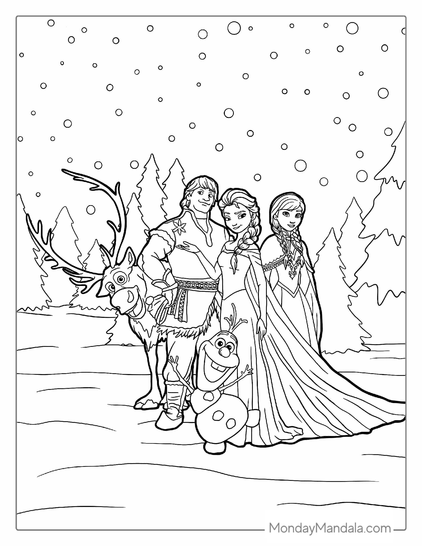 Frozen Coloring Page For Kids