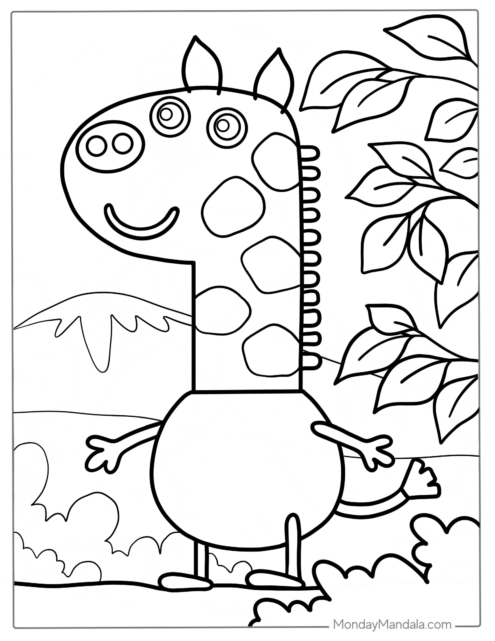 Gerald Giraffe From Peppa Pig To Color