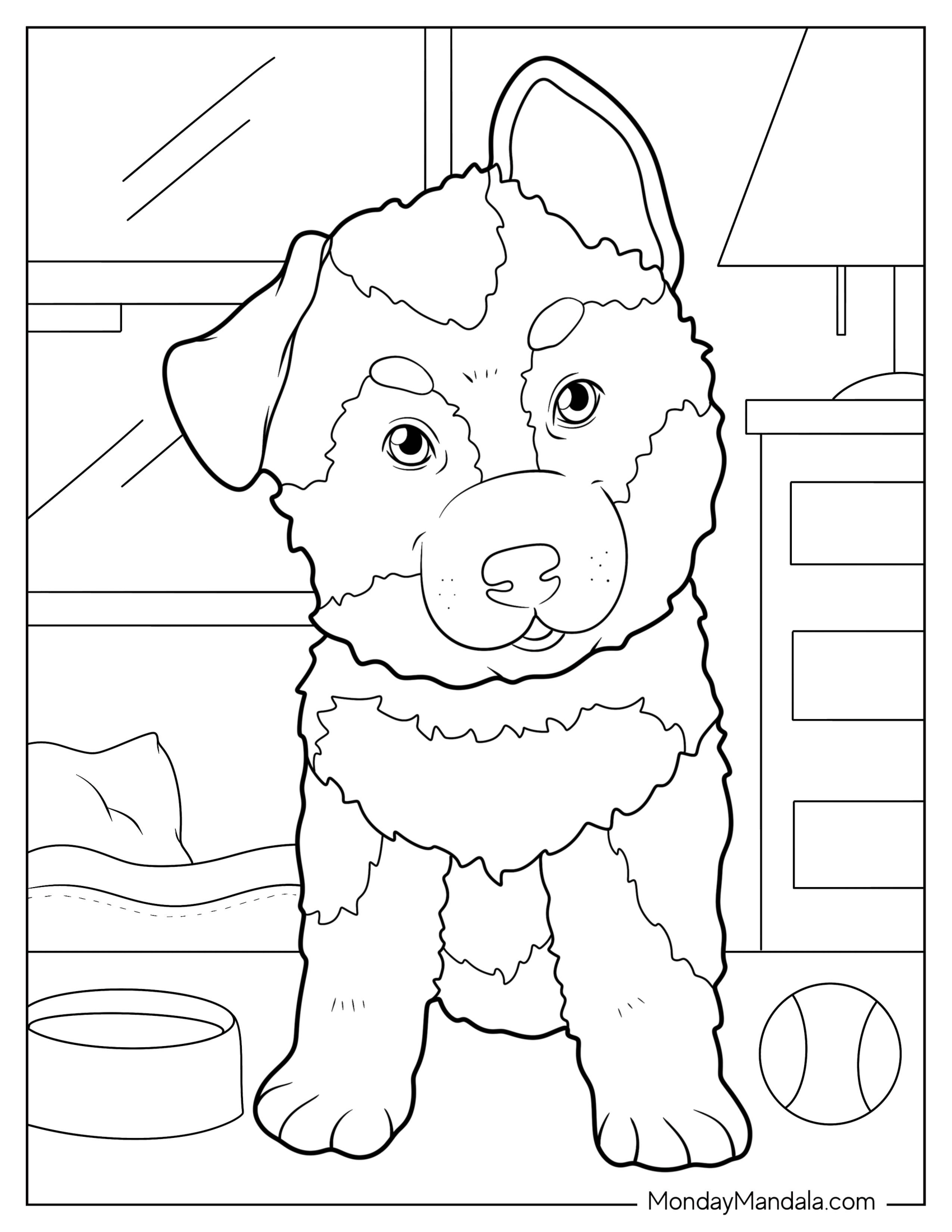 German Shepherd Coloring Page Puppy With One Ear Up