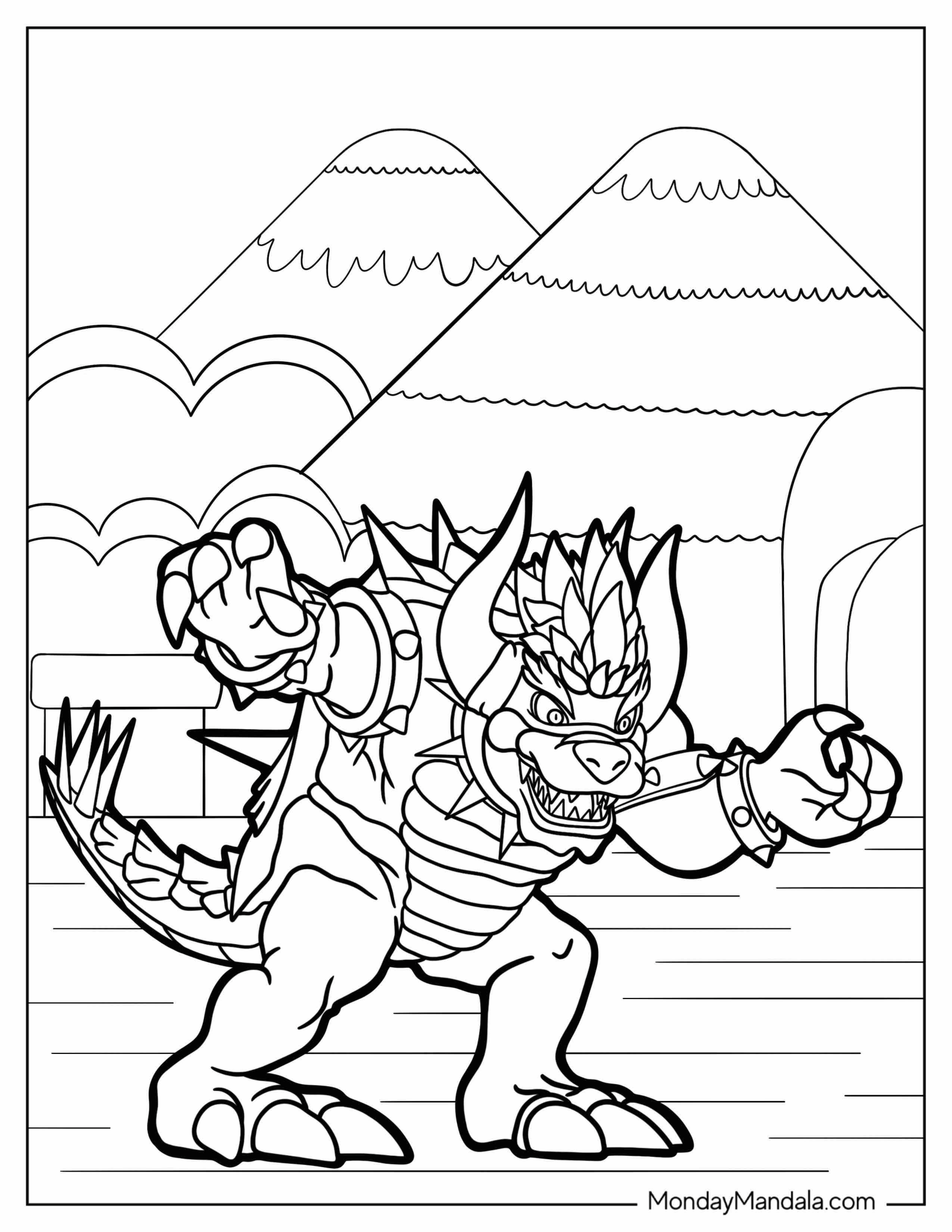 Giga Bowser Coloring Sheet