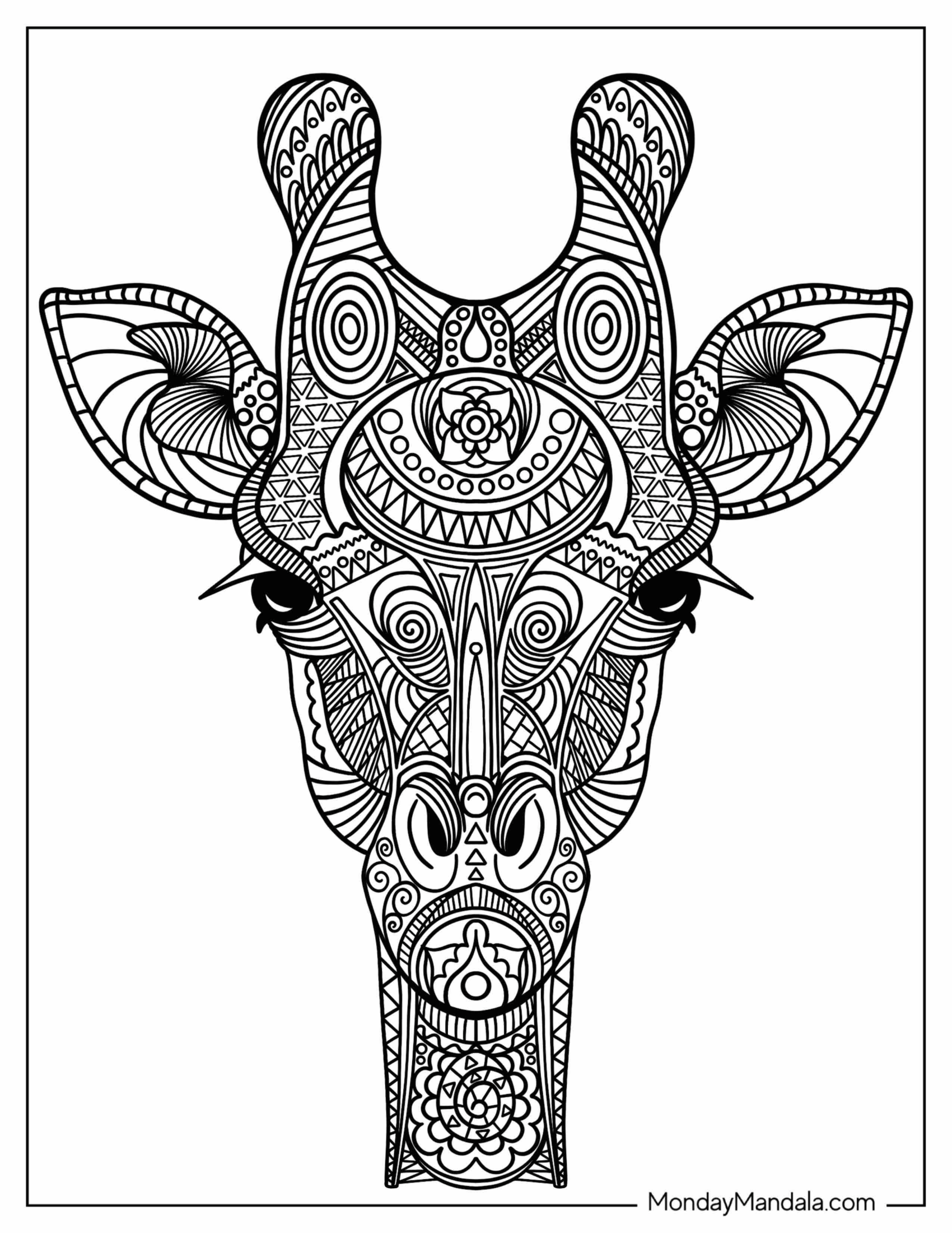 Giraffe Head Mandala