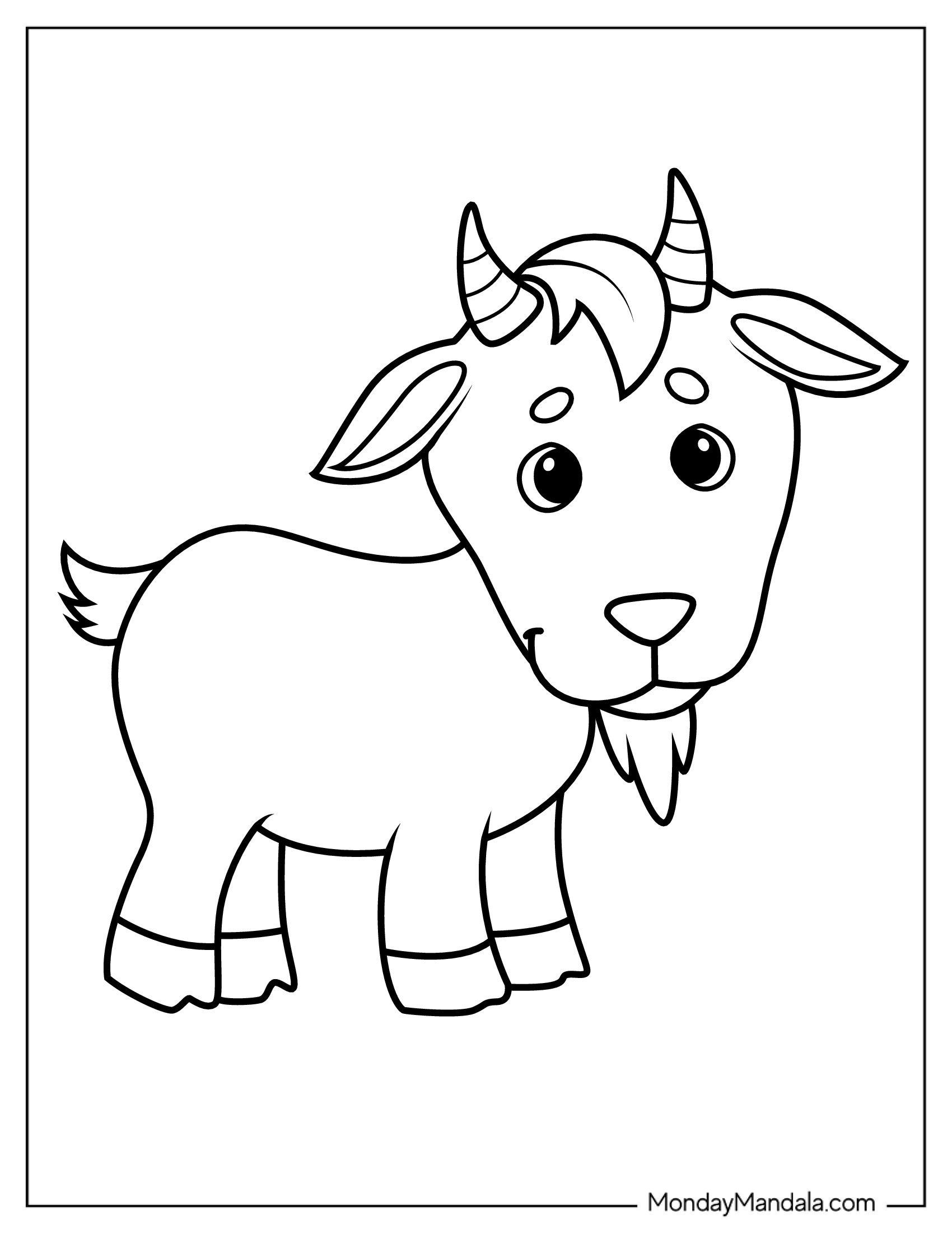 Goat Coloring Page For Preschoolers