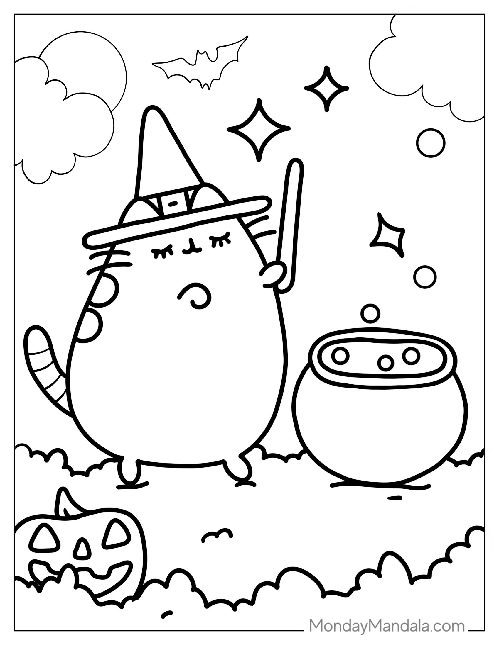 Halloween Witch Pusheen Casting a Spell