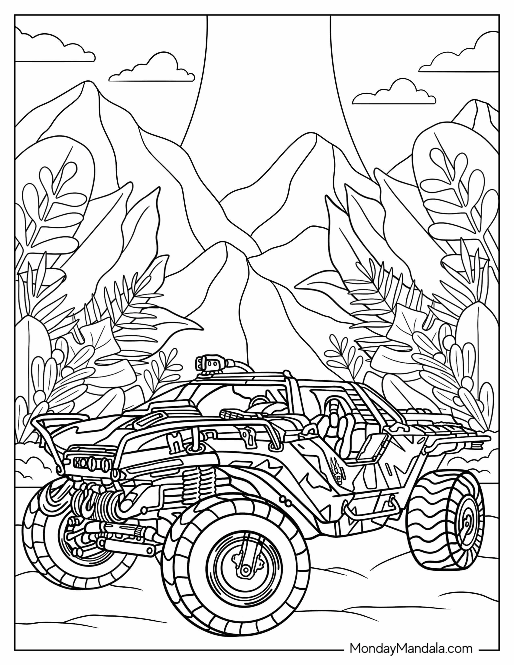 Halo Coloring Page Of Forza Horizon 3 Land Vehicle