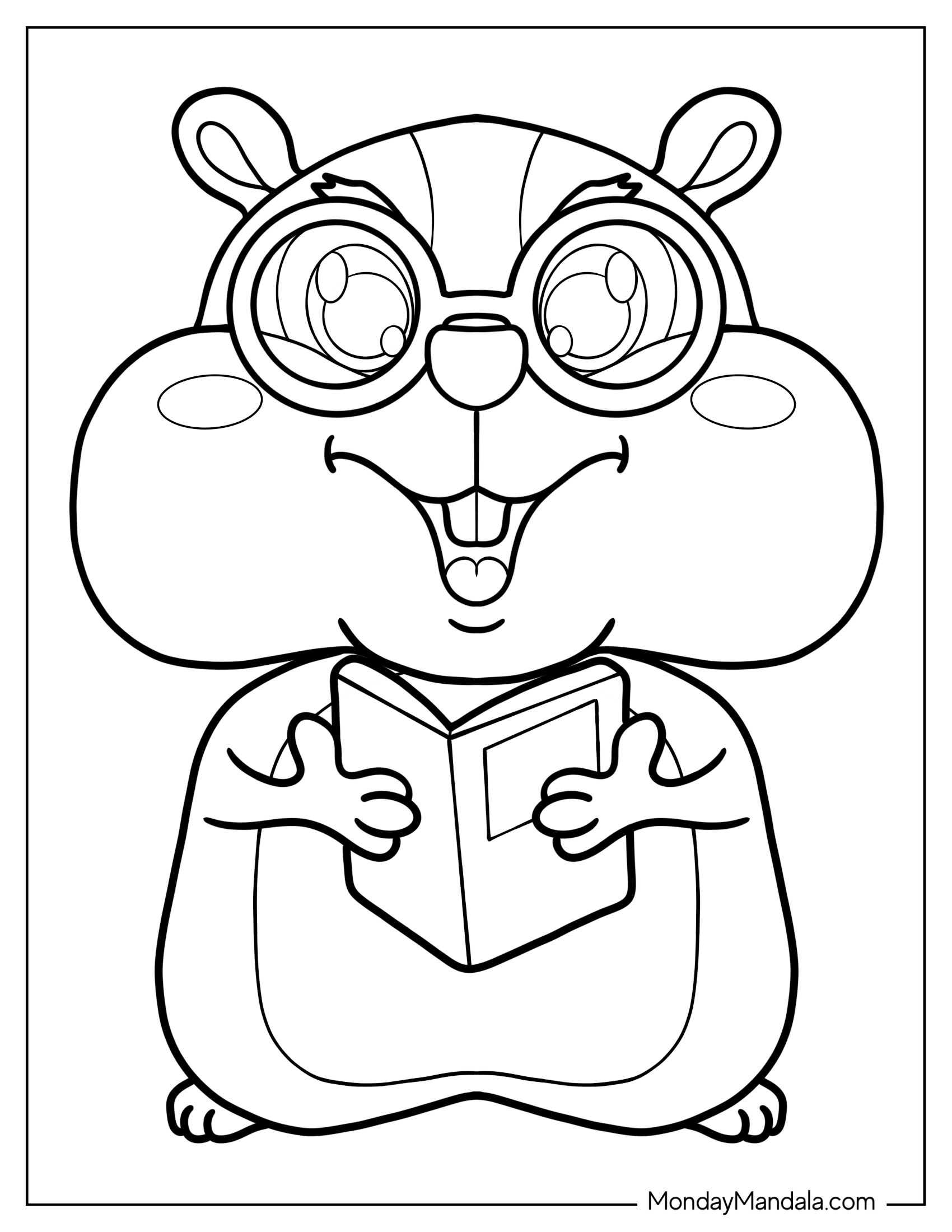 Hamster Wearing Glasses And Holding Book