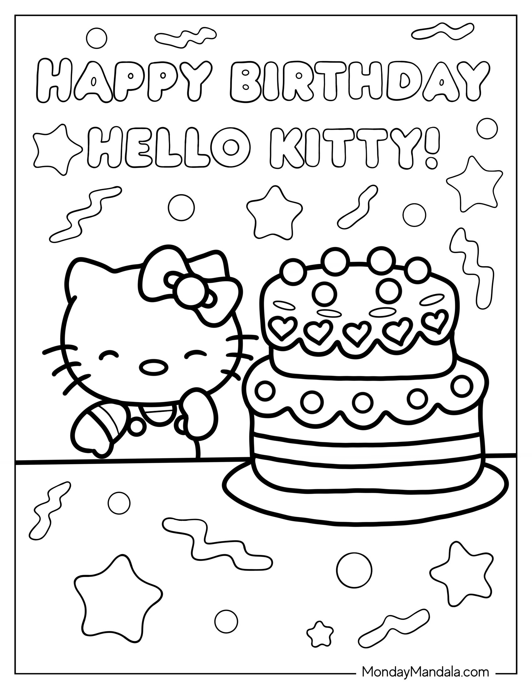 Happy Birthday Hello Kitty With Cake