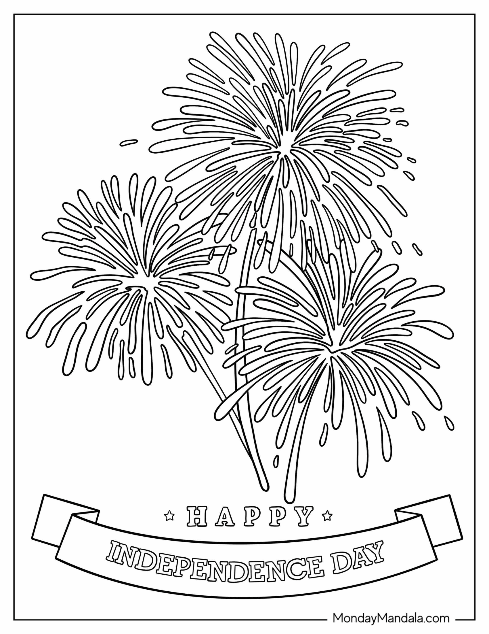 Happy Independence Day Coloring Page