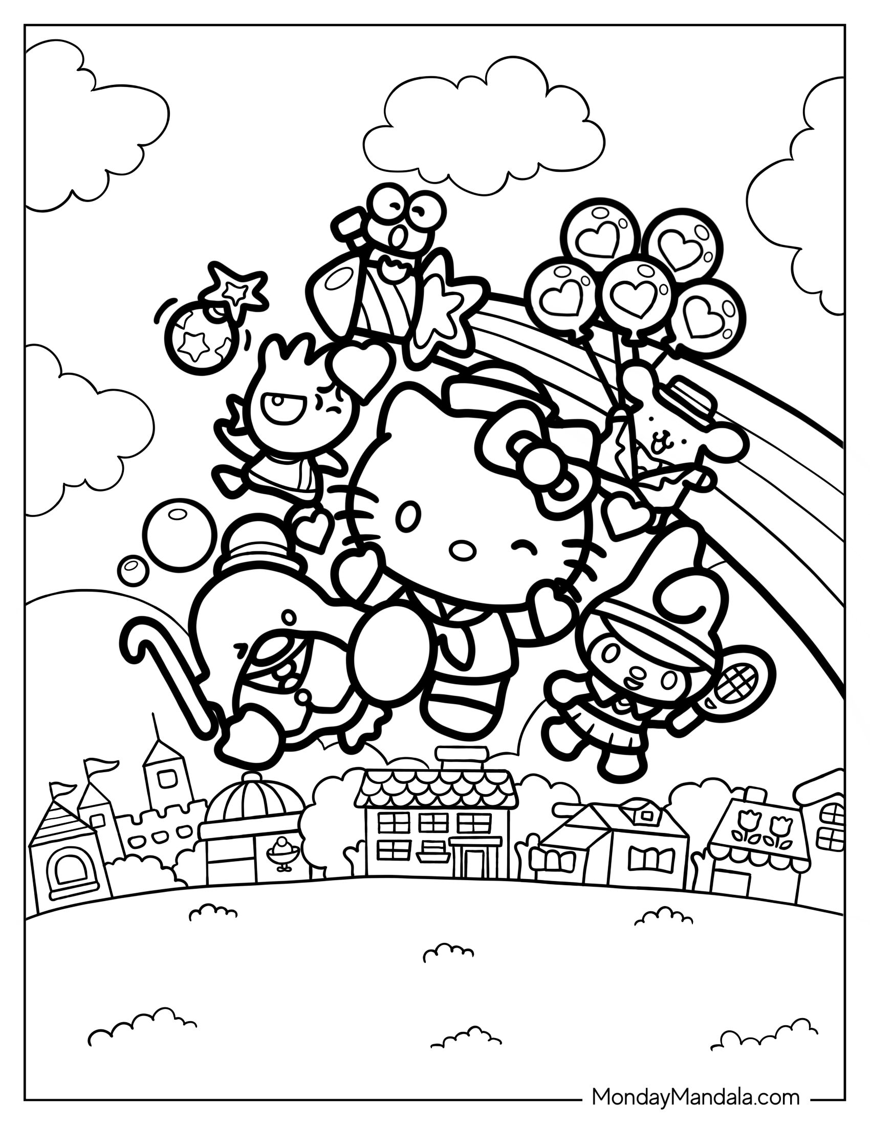 Hello Kitty _ Friends Poster To Color