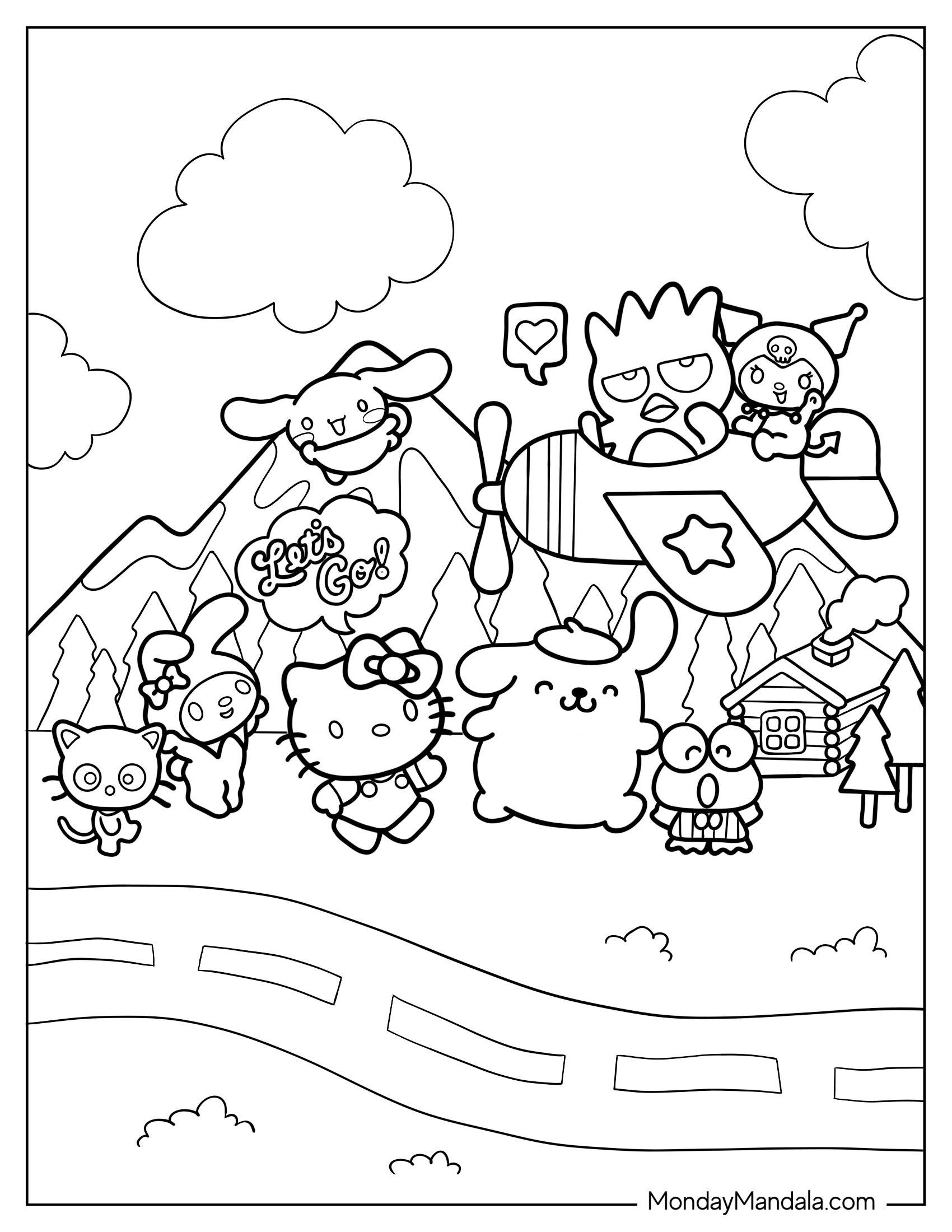 Hello Kitty _ Sanrio Friends Playing To Color