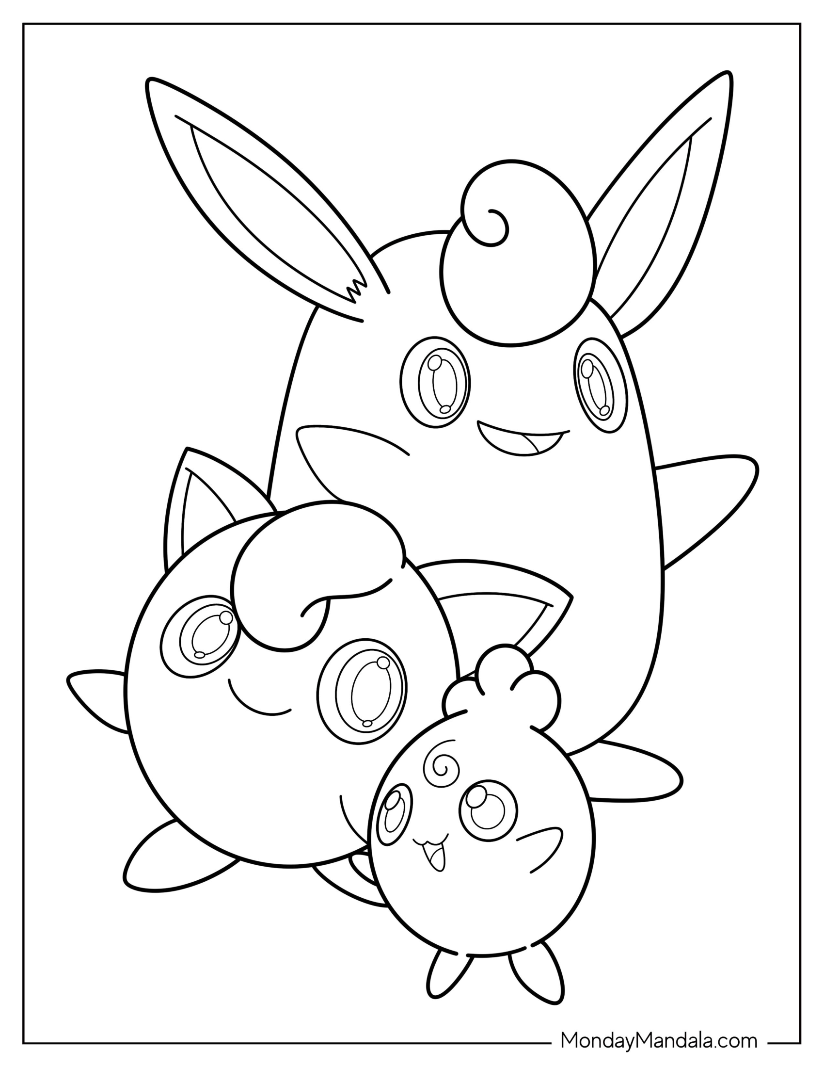 Igglybuff, Jigglypuff Coloring Page , And Wigglytuff