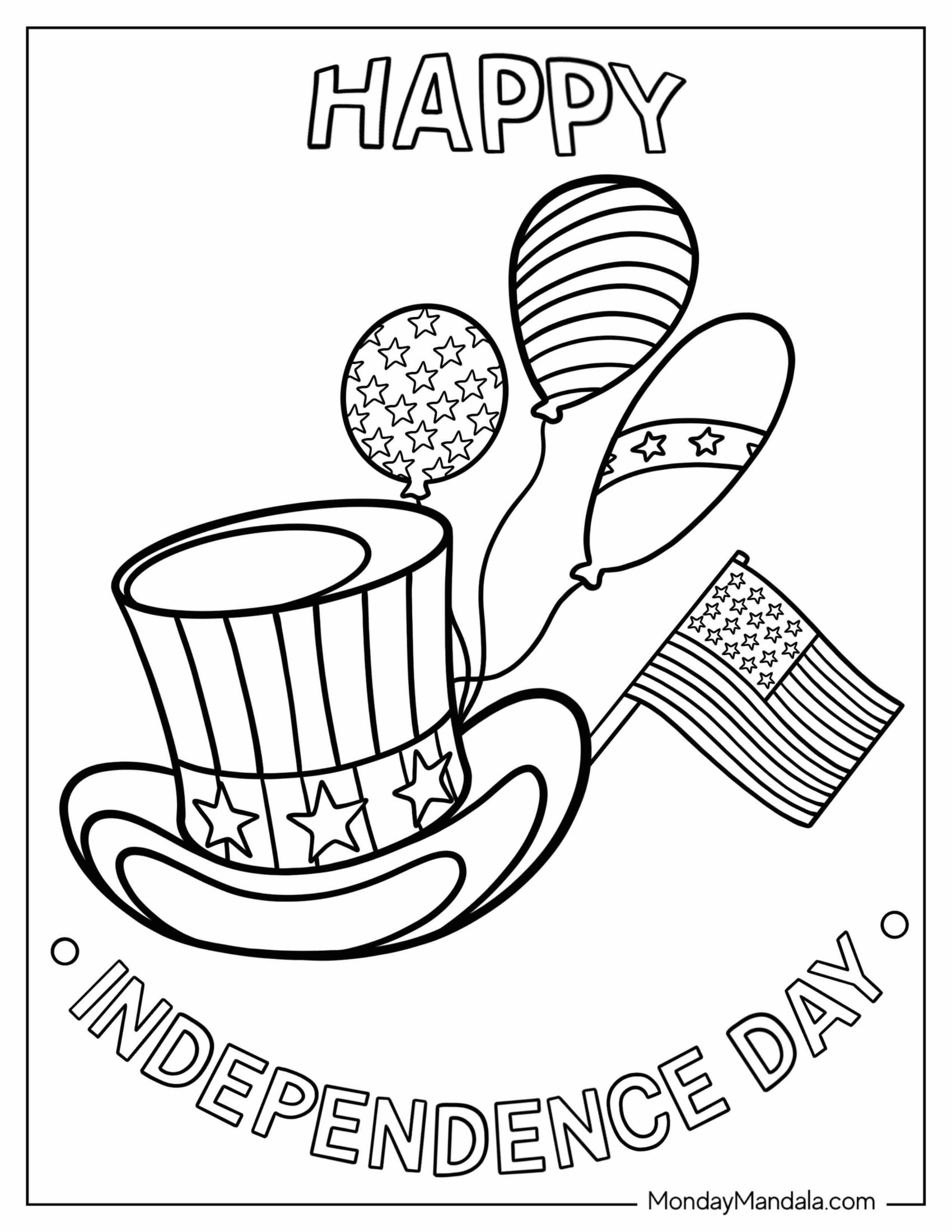 Independence Day Coloring Page For Kids