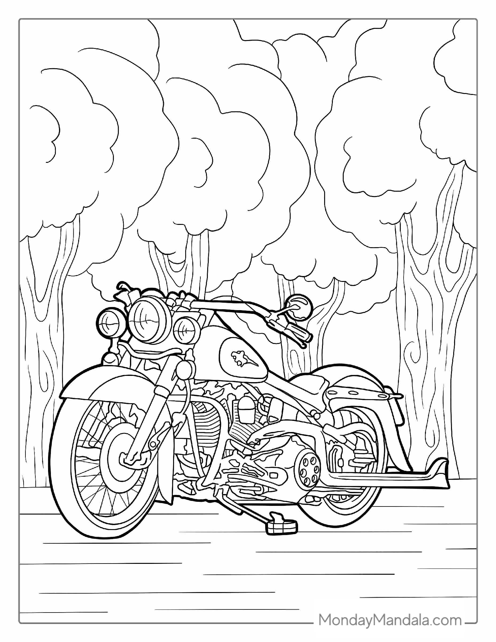 Indian Motorcycle Coloring Sheet