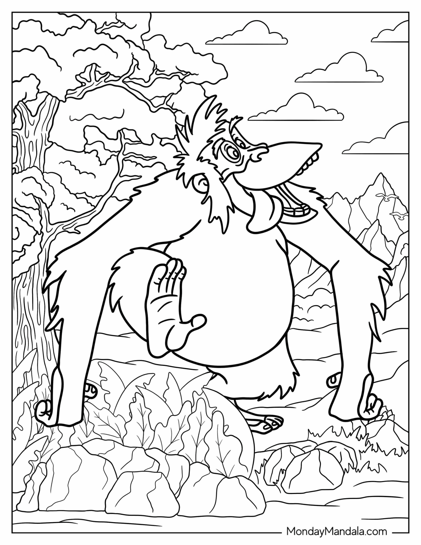 Jungle Book Coloring Page Of King Louie Of Jungle Book Dancing