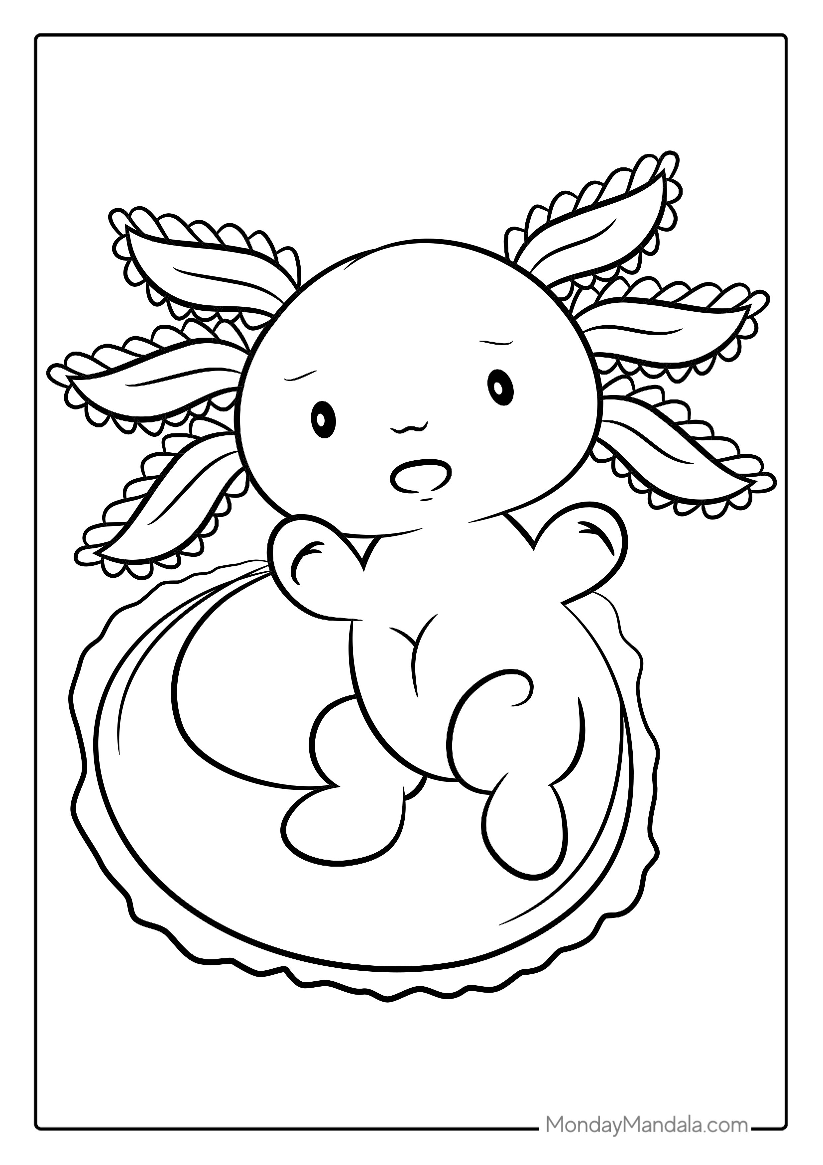 Kawaii Axolotl Coloring