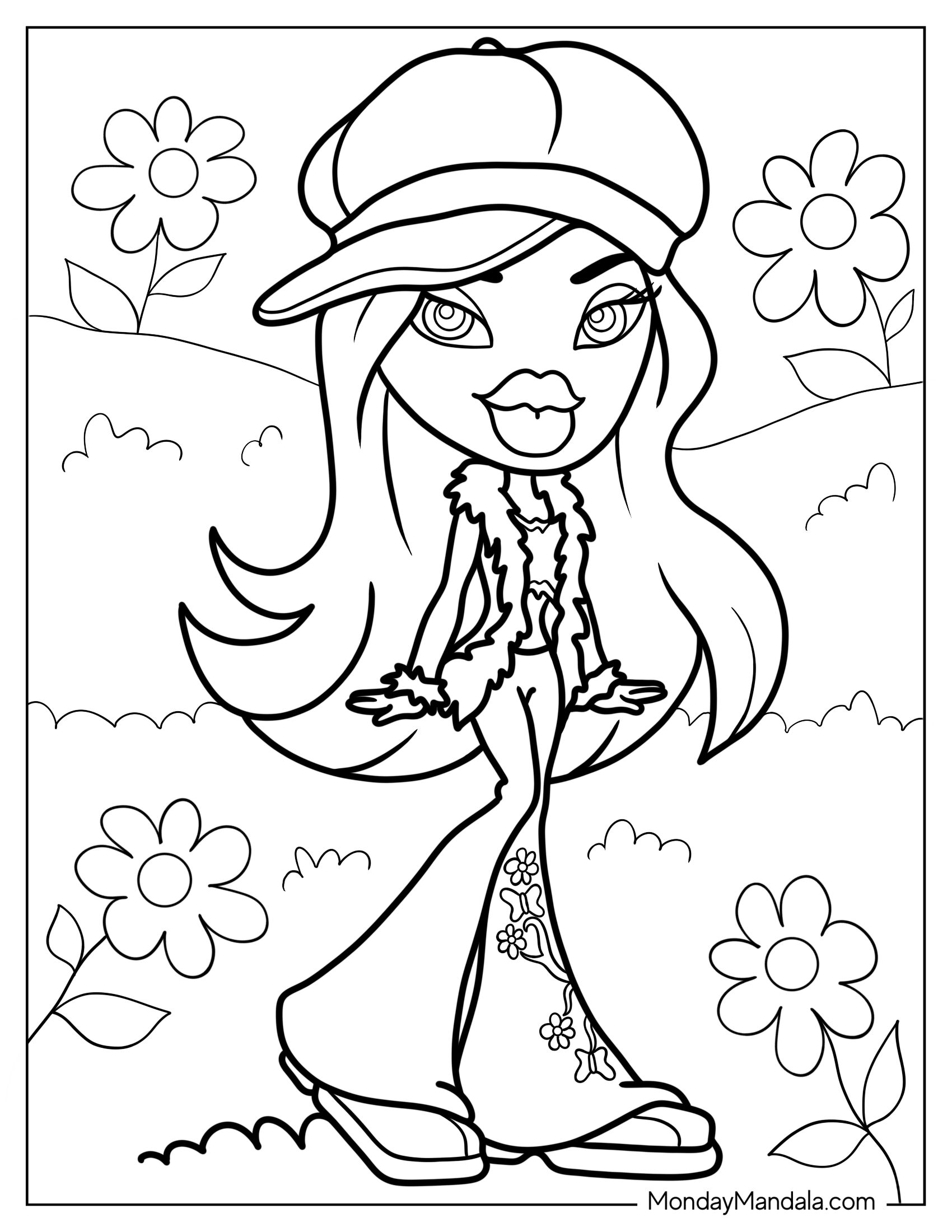 Kawaii Bratz Cloe Coloring In For Preschoolers