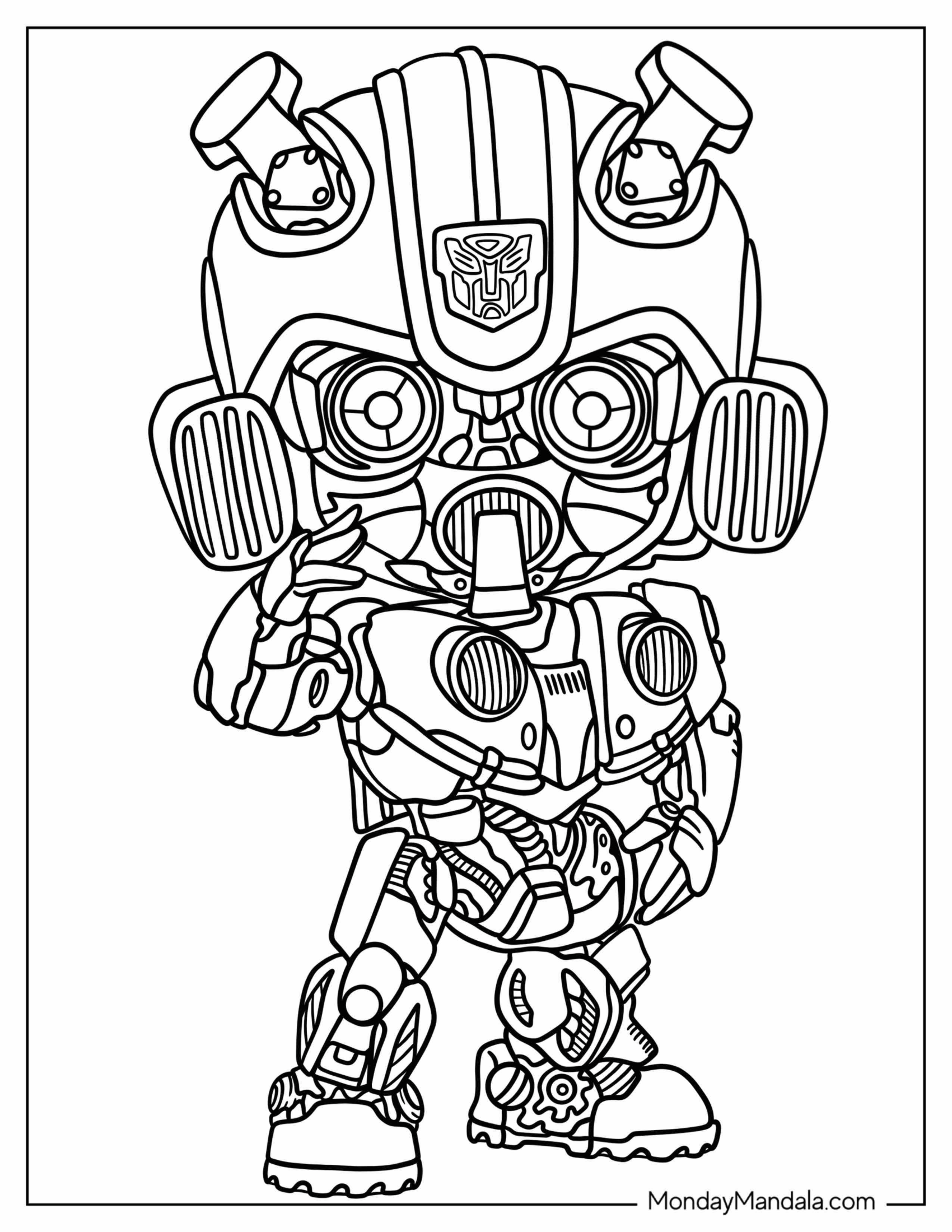 Kawaii Bumblebee Coloring Page For Preschoolers