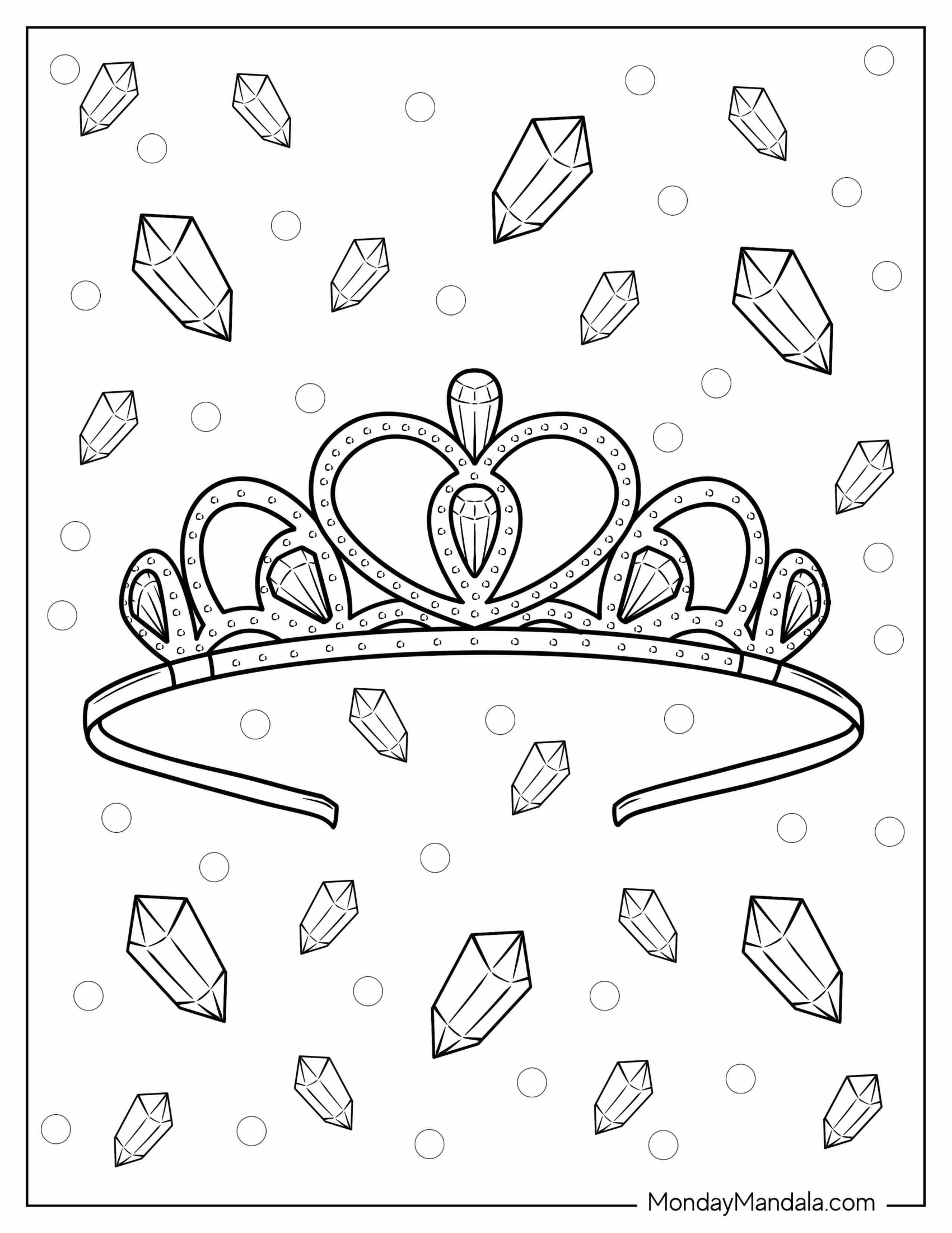 Kawaii Crown Coloring In