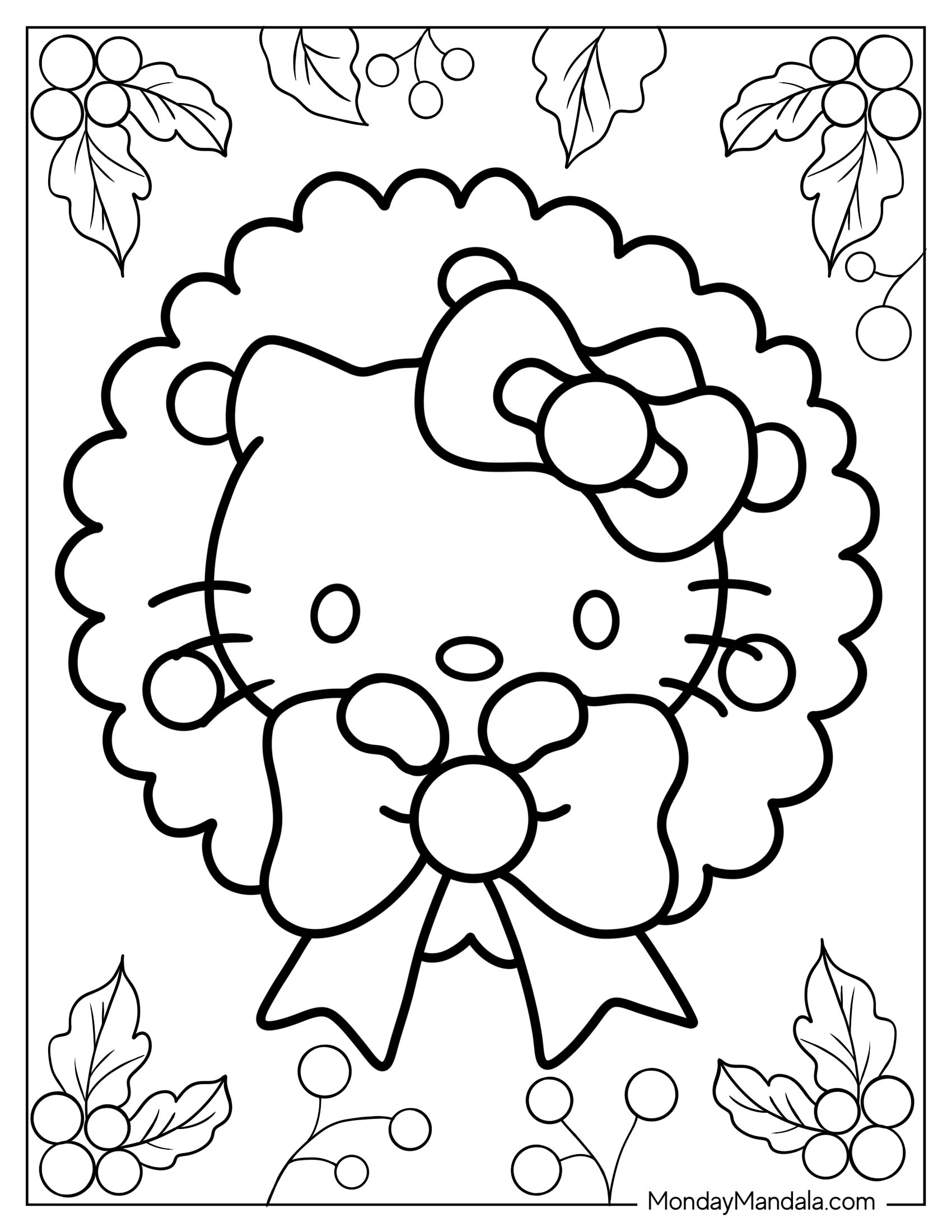 Kawaii Outline Of Hello Kitty_s Face