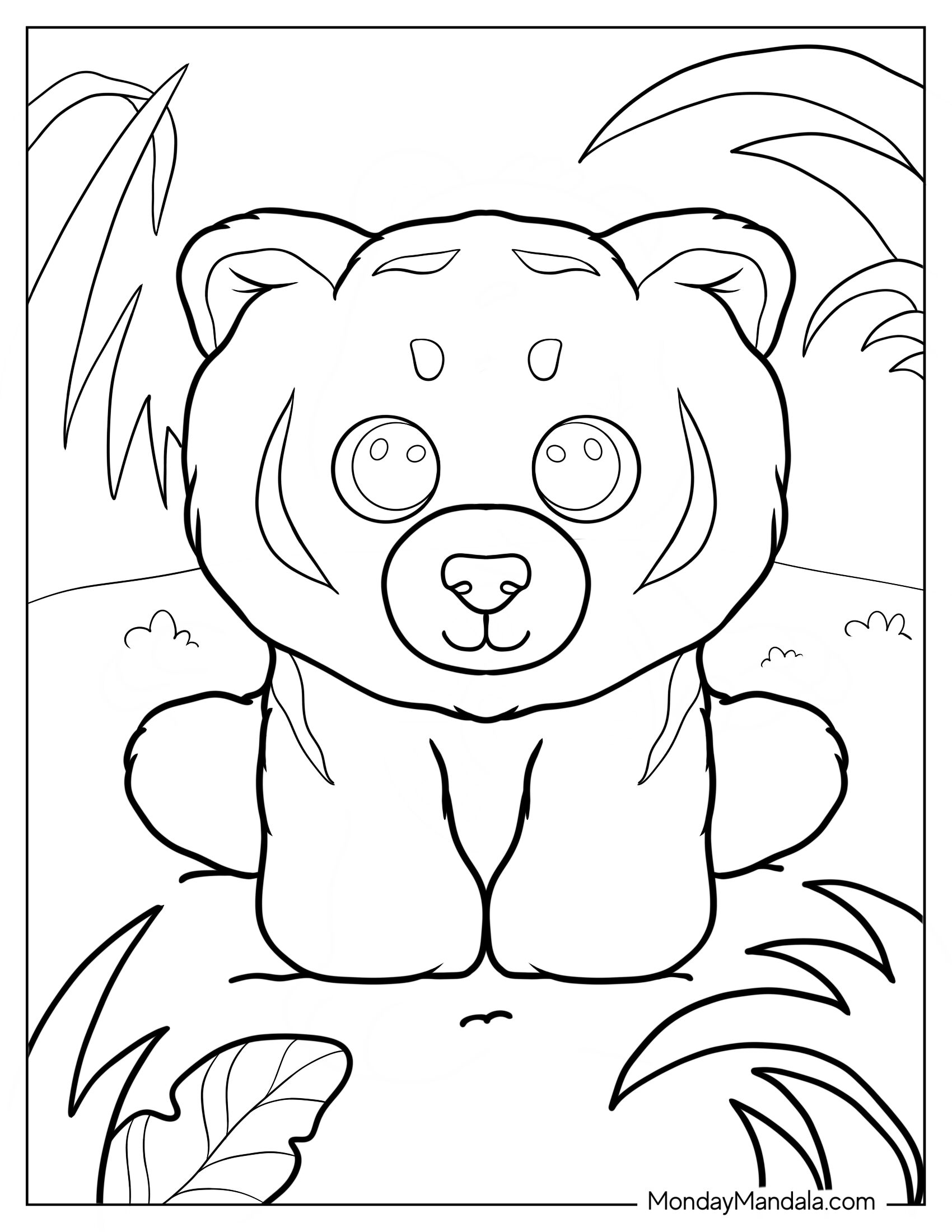 Kawaii White Tiger Beanie Boo Coloring Page