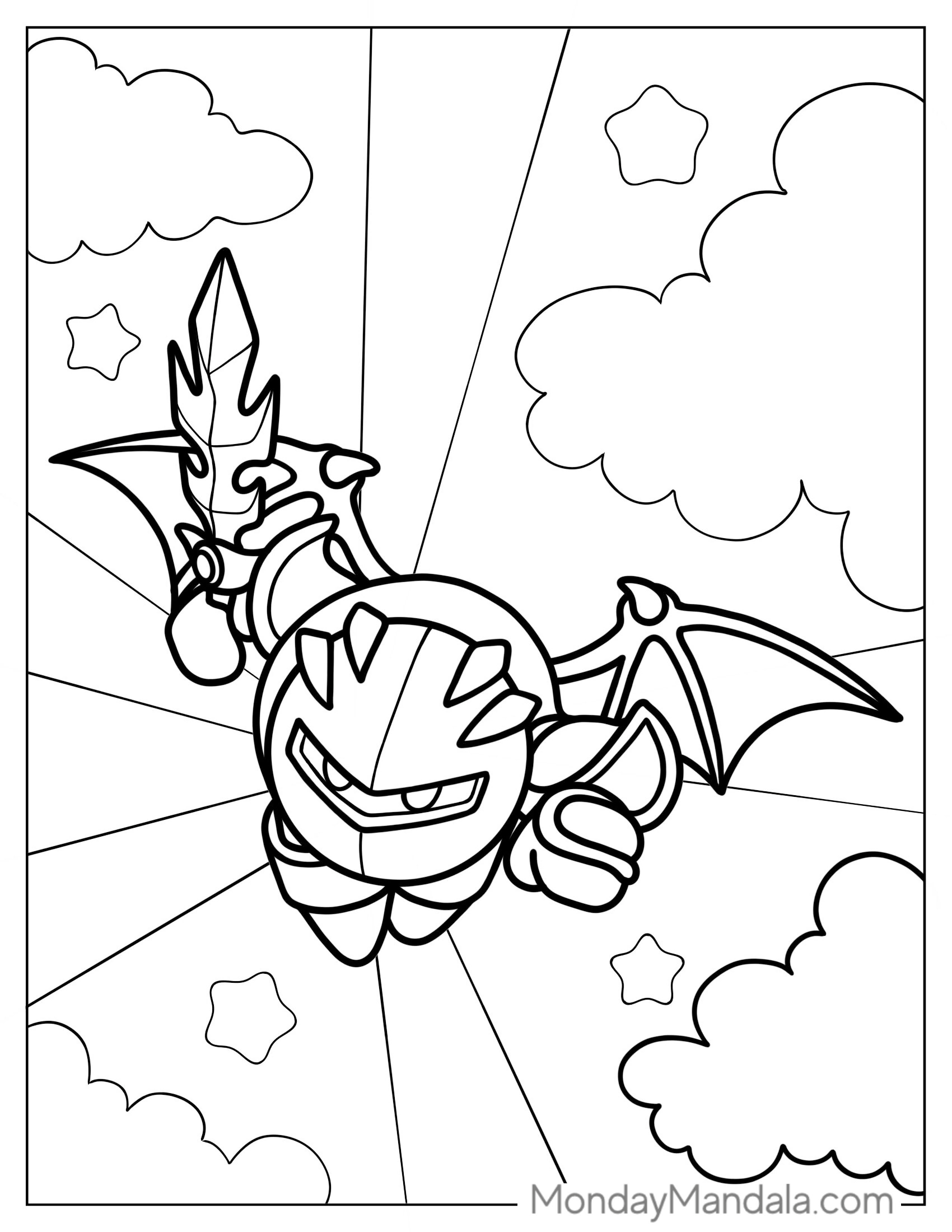 Kirby Meta Knight To Color