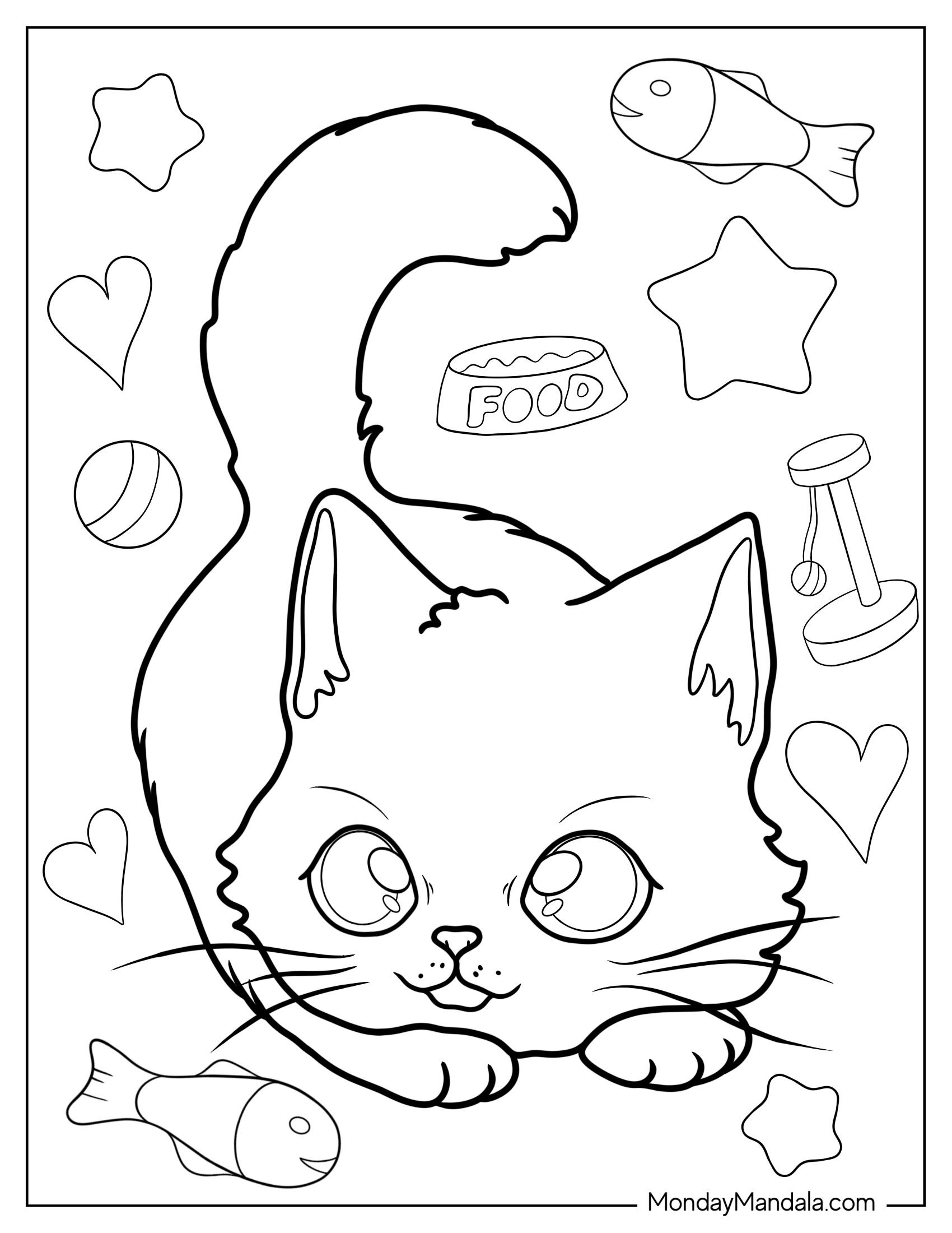 Kitten In Play Bow Pose Coloring Page