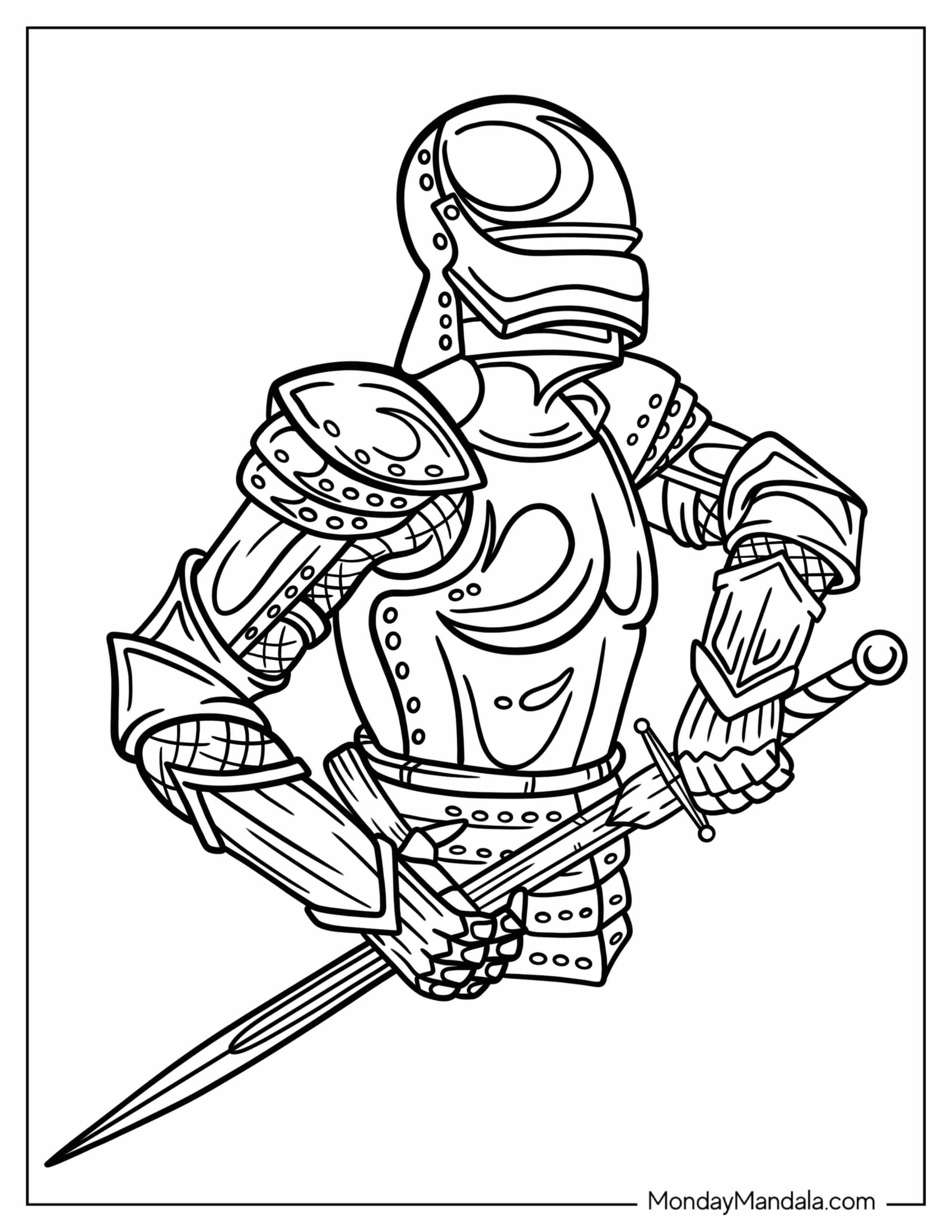 Knight Upper Body Armor Coloring In