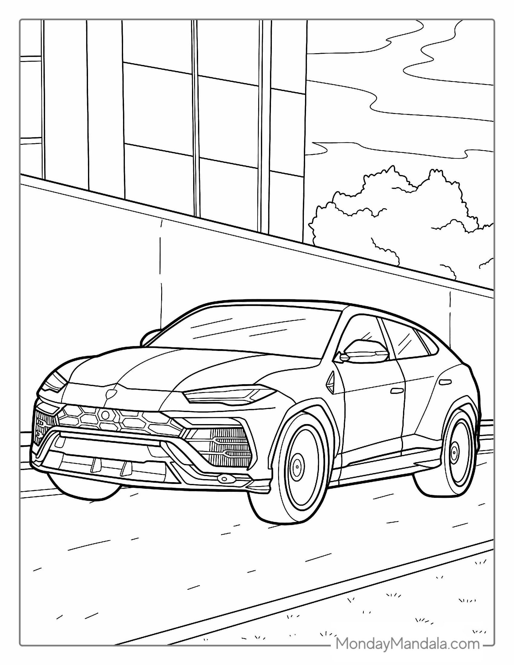 Lamborghini Urus Coloring Sheet