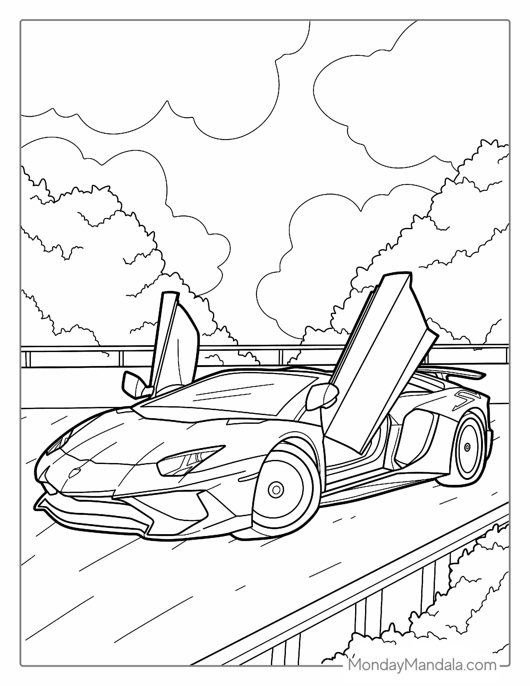 Lamborghini With Scissor Doors Coloring Page