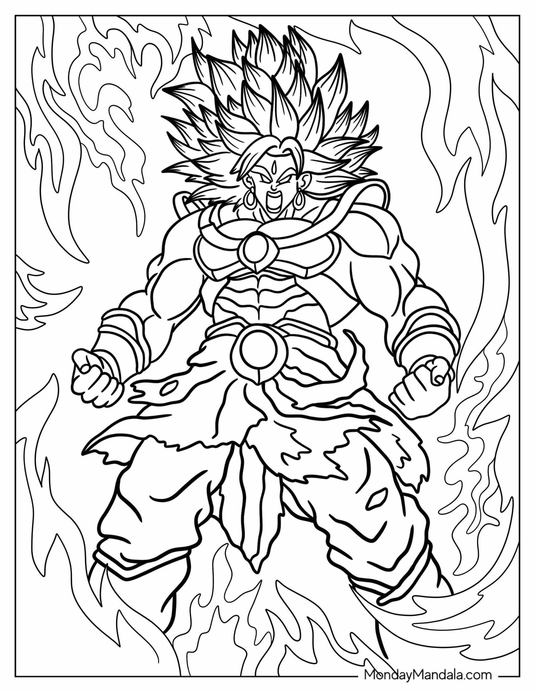 Legendary Super Saiyan Broly Coloring Page