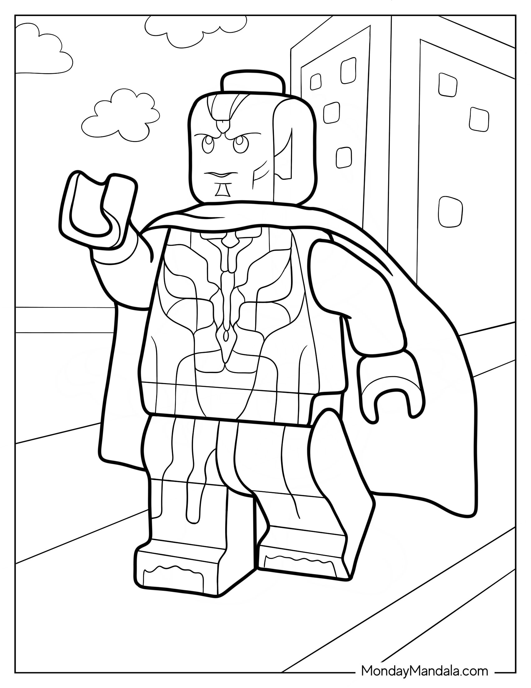 Lego Avengers Coloring Page Of Vision