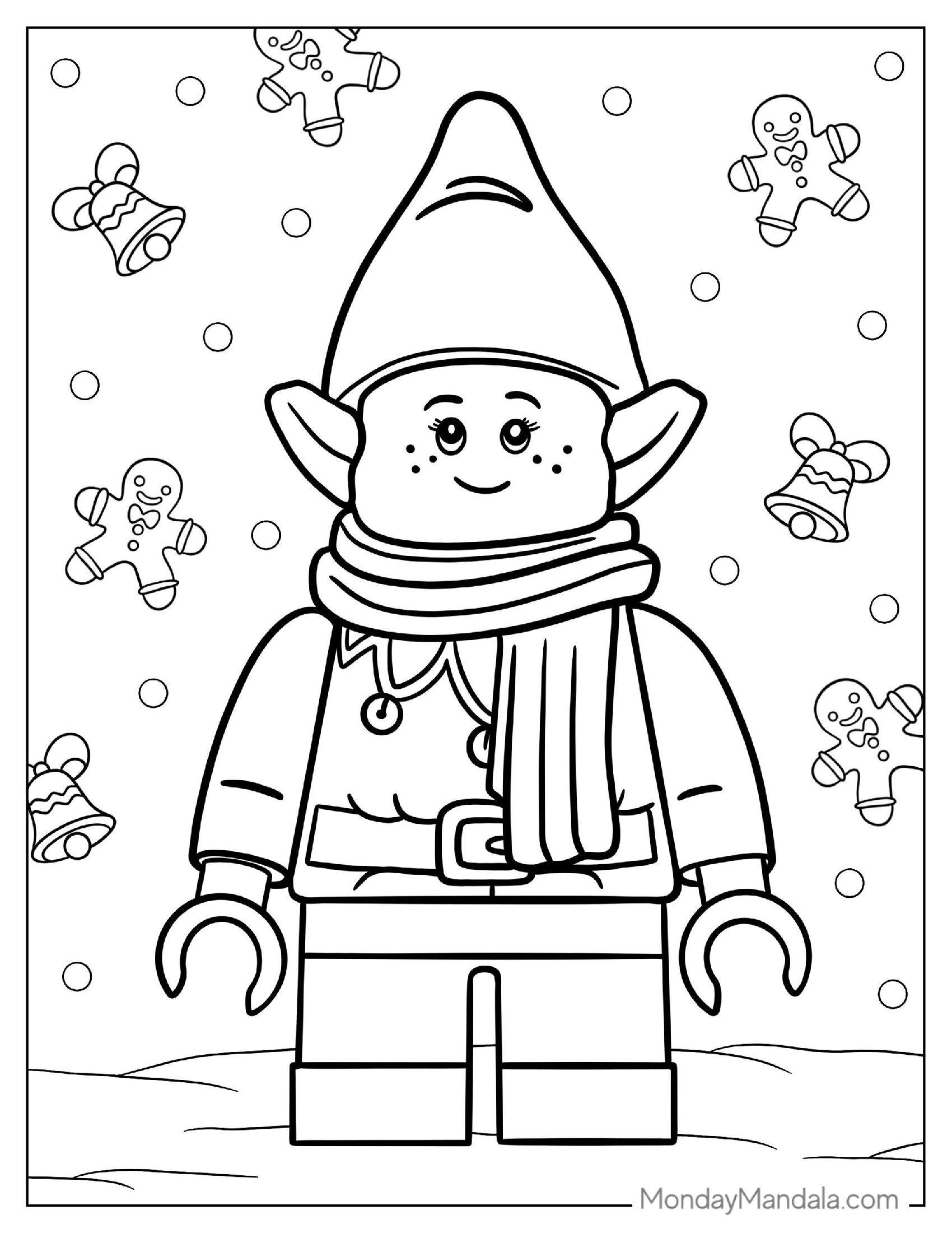 Lego Elf Coloring Picture For Kids