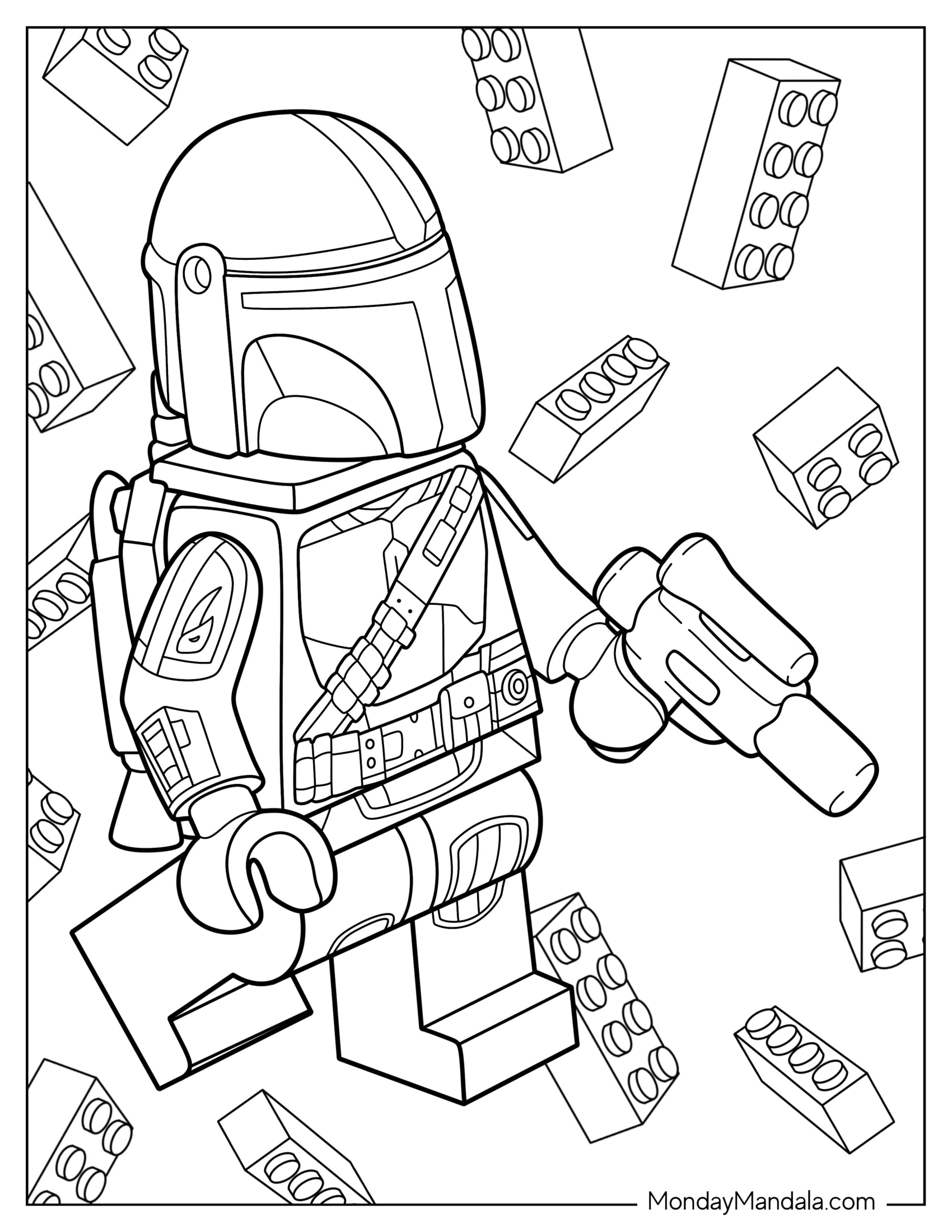 Lego Mandalorian Coloring Page