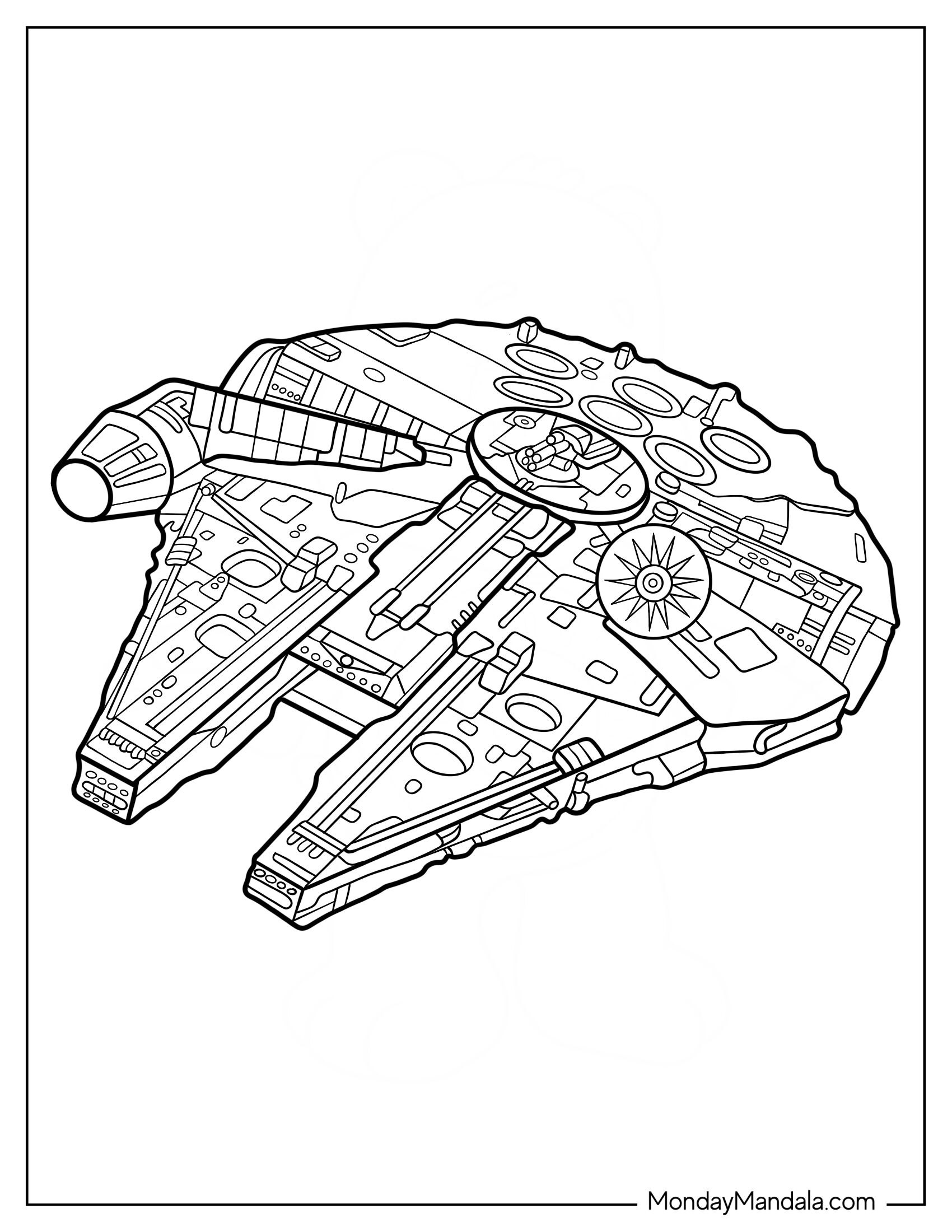 Lego Star Wars Coloring Page Of Millennium Falcon