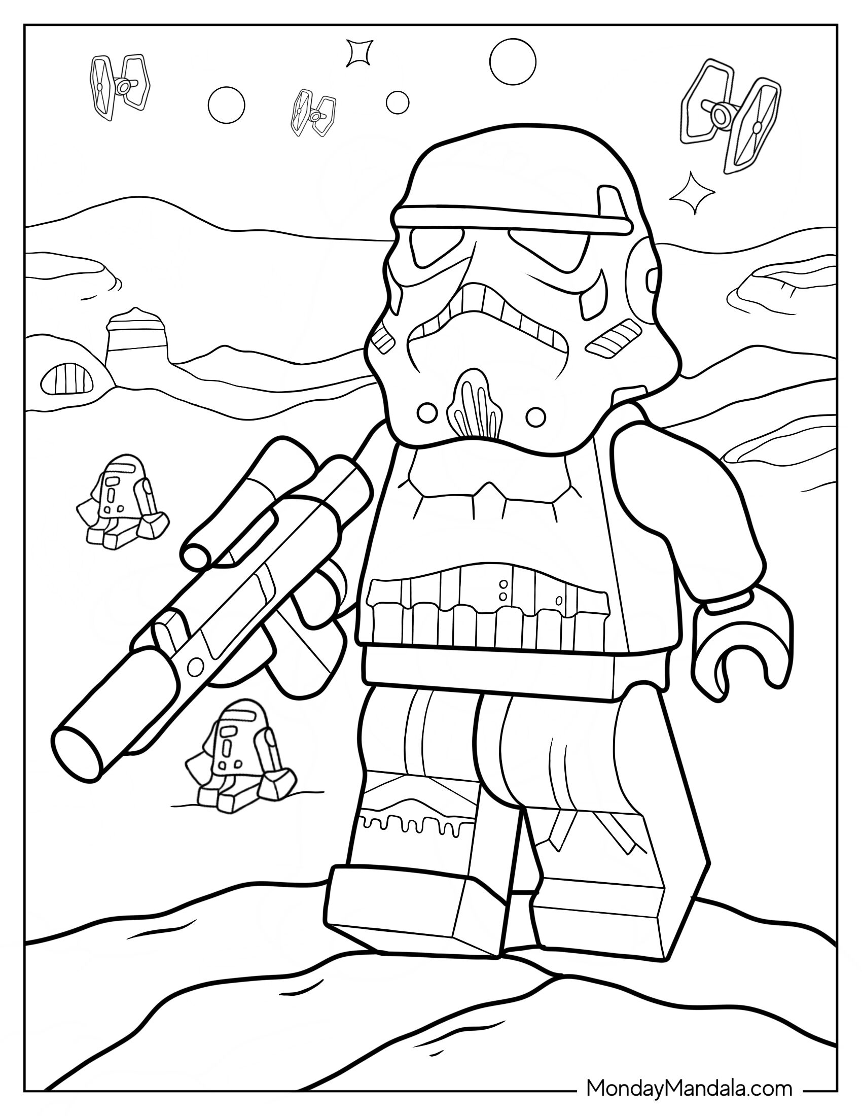 Lego Star Wars Coloring Page Of Star Wars Stormtrooper With Blaster