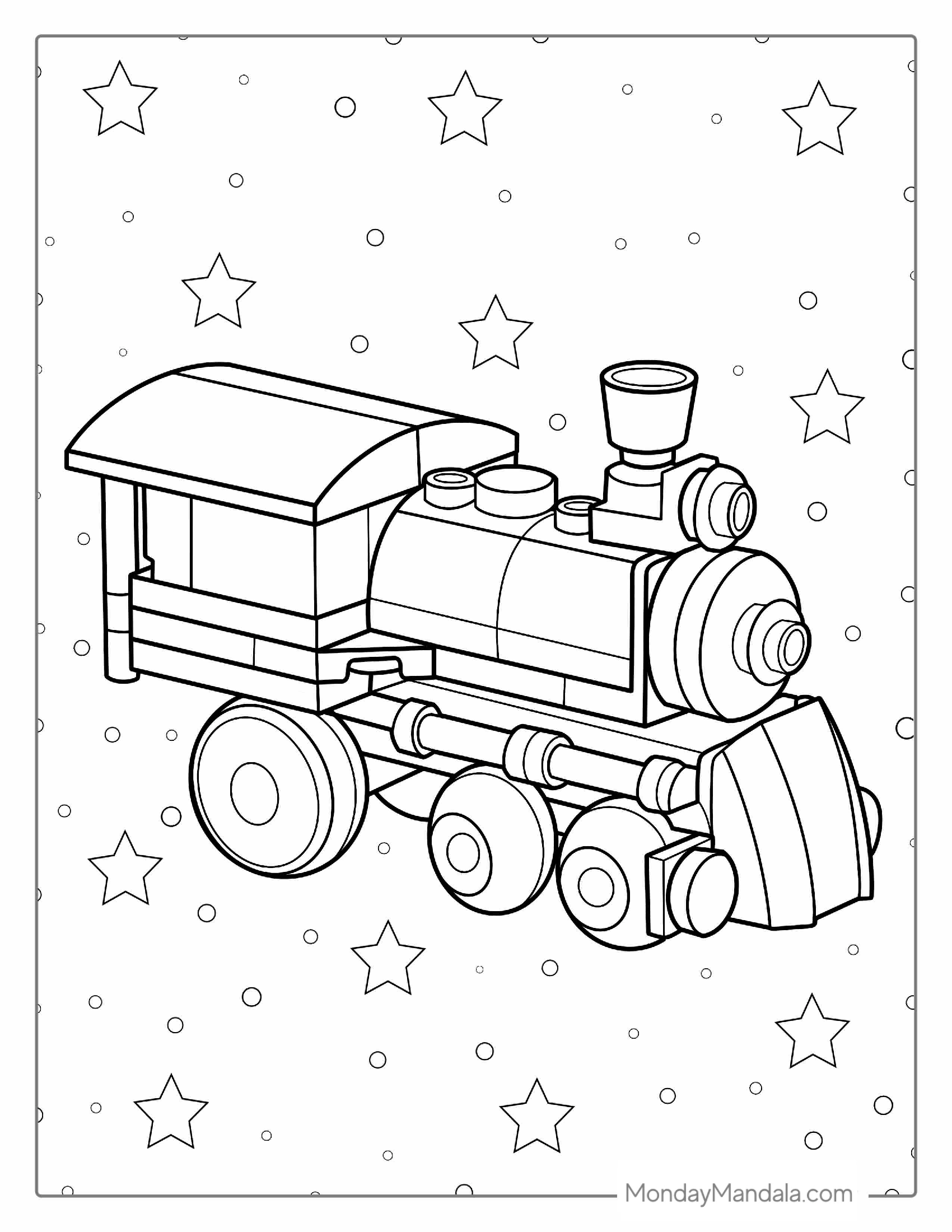 Lego Train Coloring Page For Kids