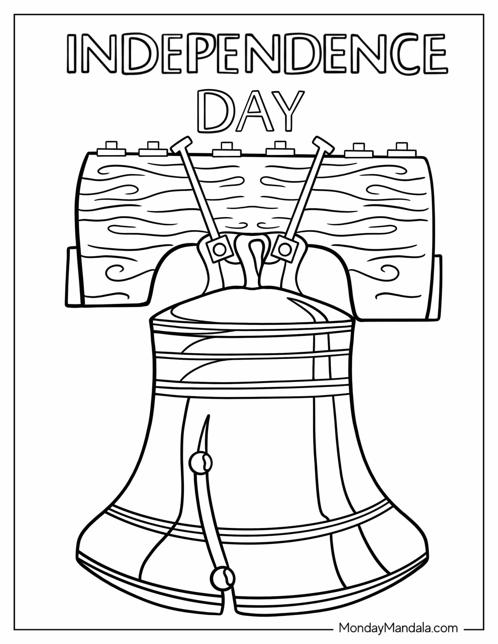 Liberty Bell Independence Day Coloring Page