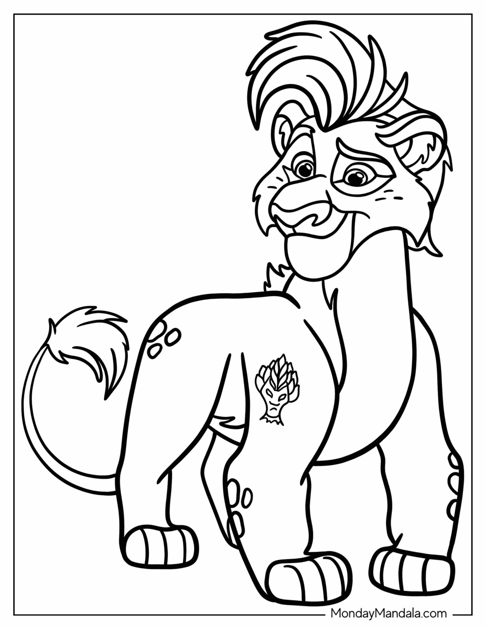 Lion Guard Baliyo Outline Coloring Sheet