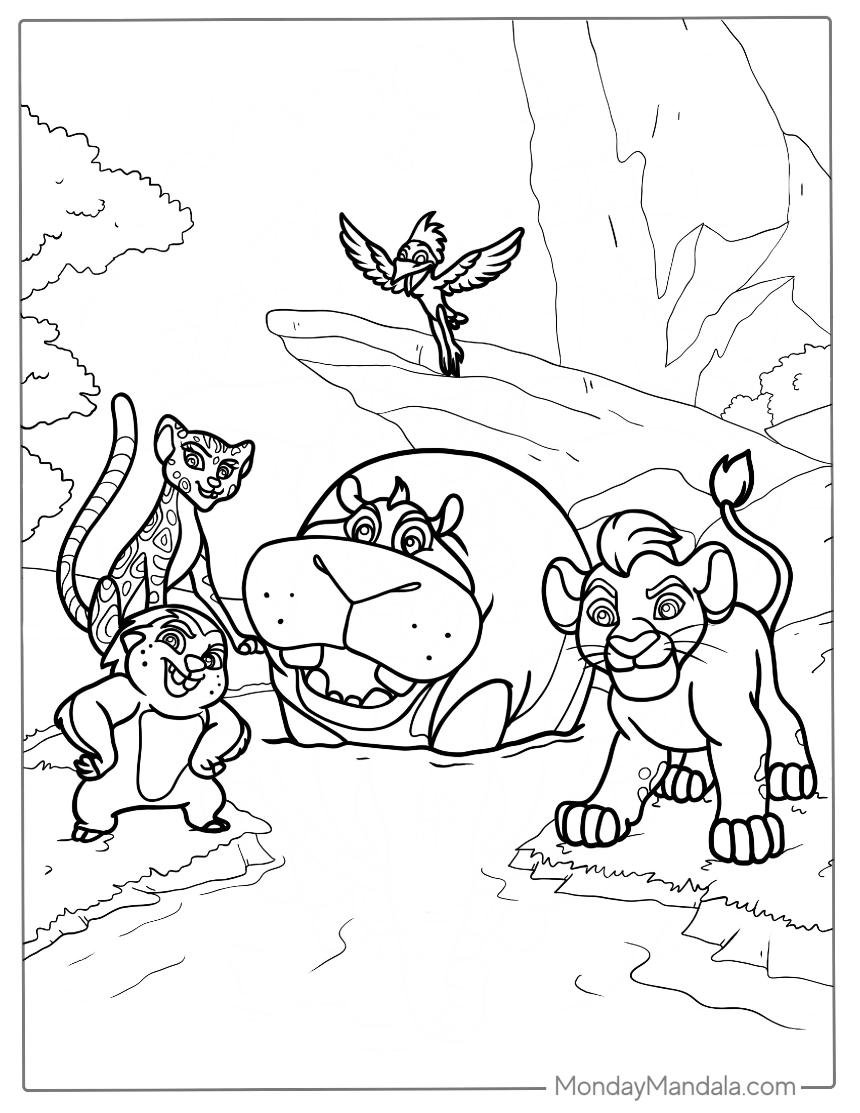 Lion Guard Hippo Coloring Page For Kids