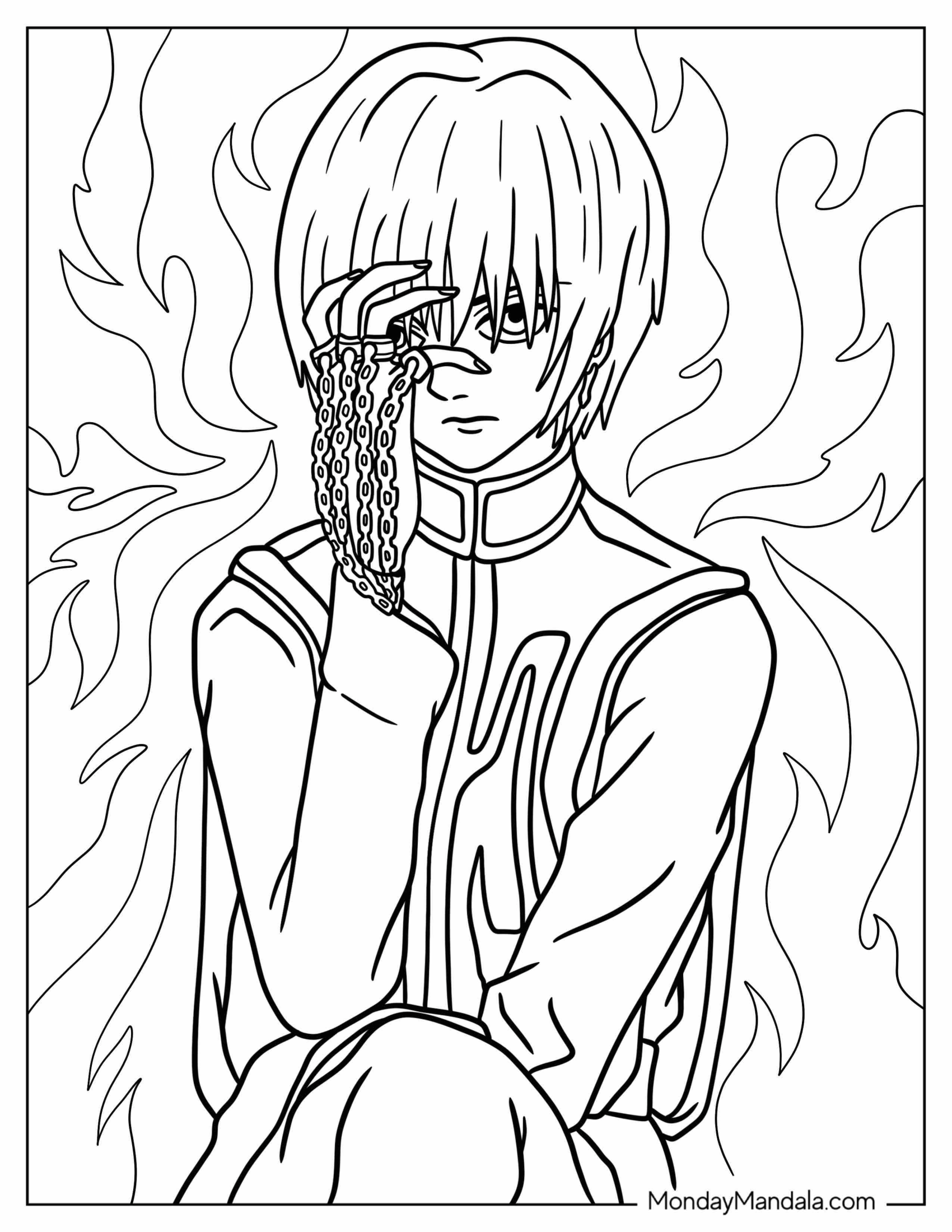 Manga Coloring Page Of Hunter x Hunter Kurapika