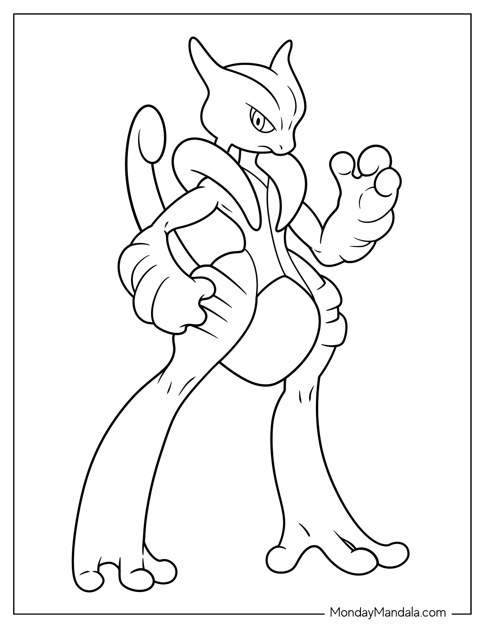 Mega Mewtwo X Coloring Page