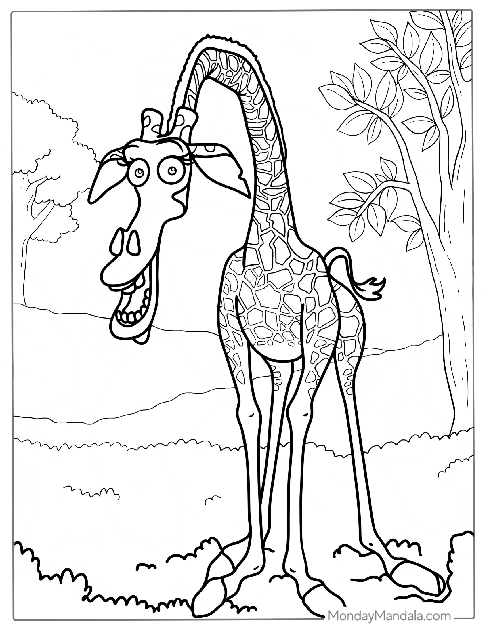 Melman Giraffe From Madagascar Coloring Page