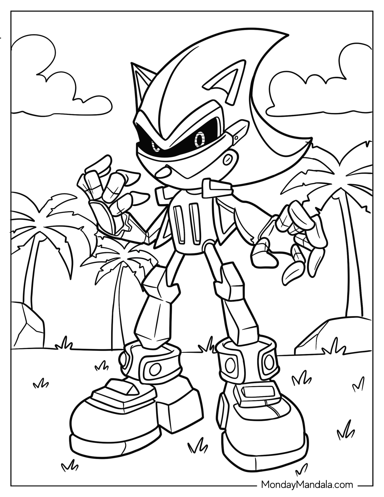 Metal Sonic Coloring Page Of Metal Scourge In Angel Island