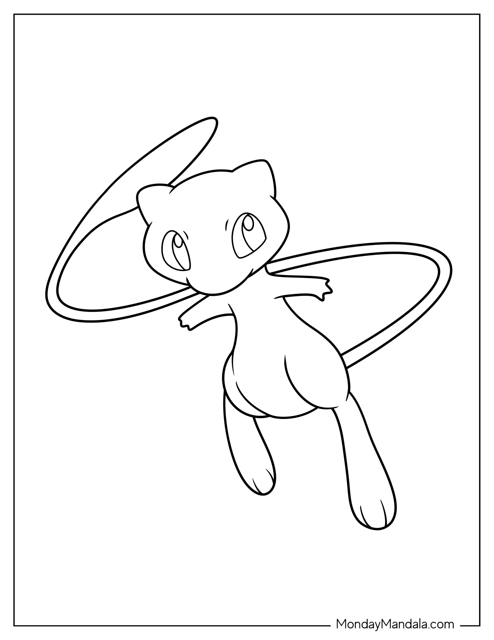 Mewtwo Coloring Page Of Simple Mew