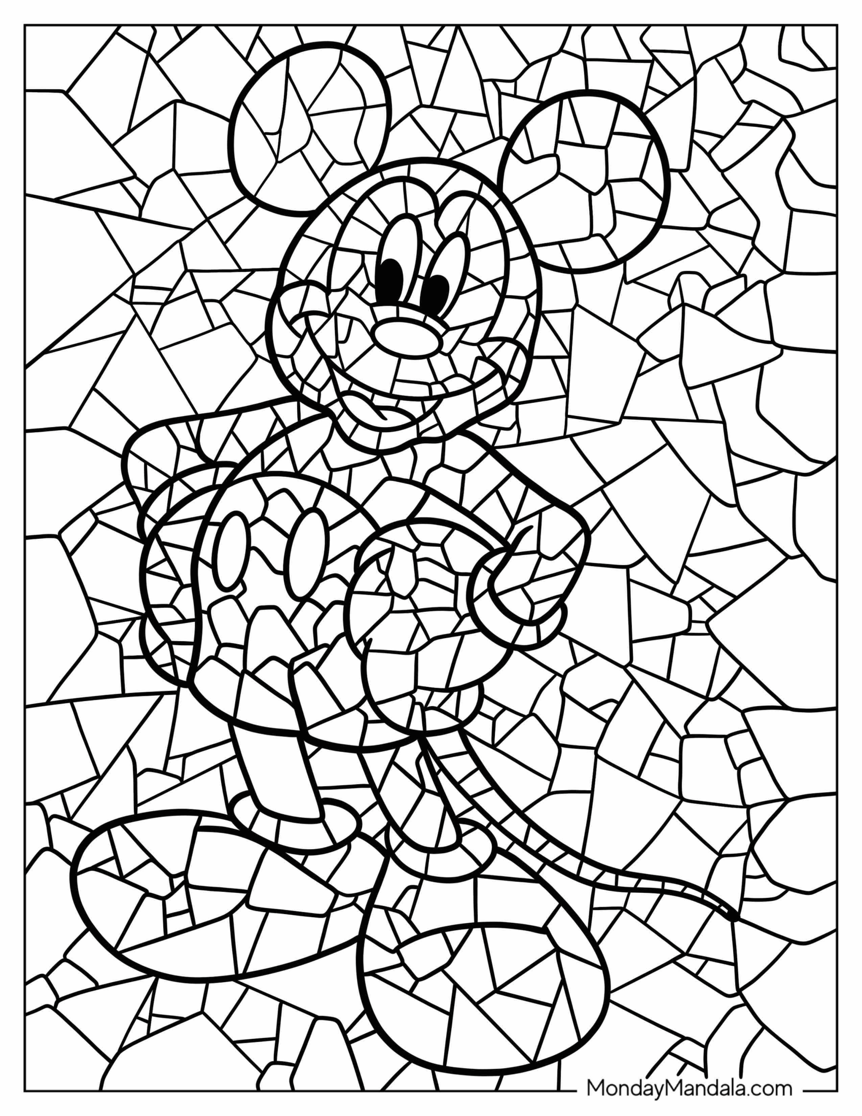 Mickey Mouse Mosaic Coloring Page