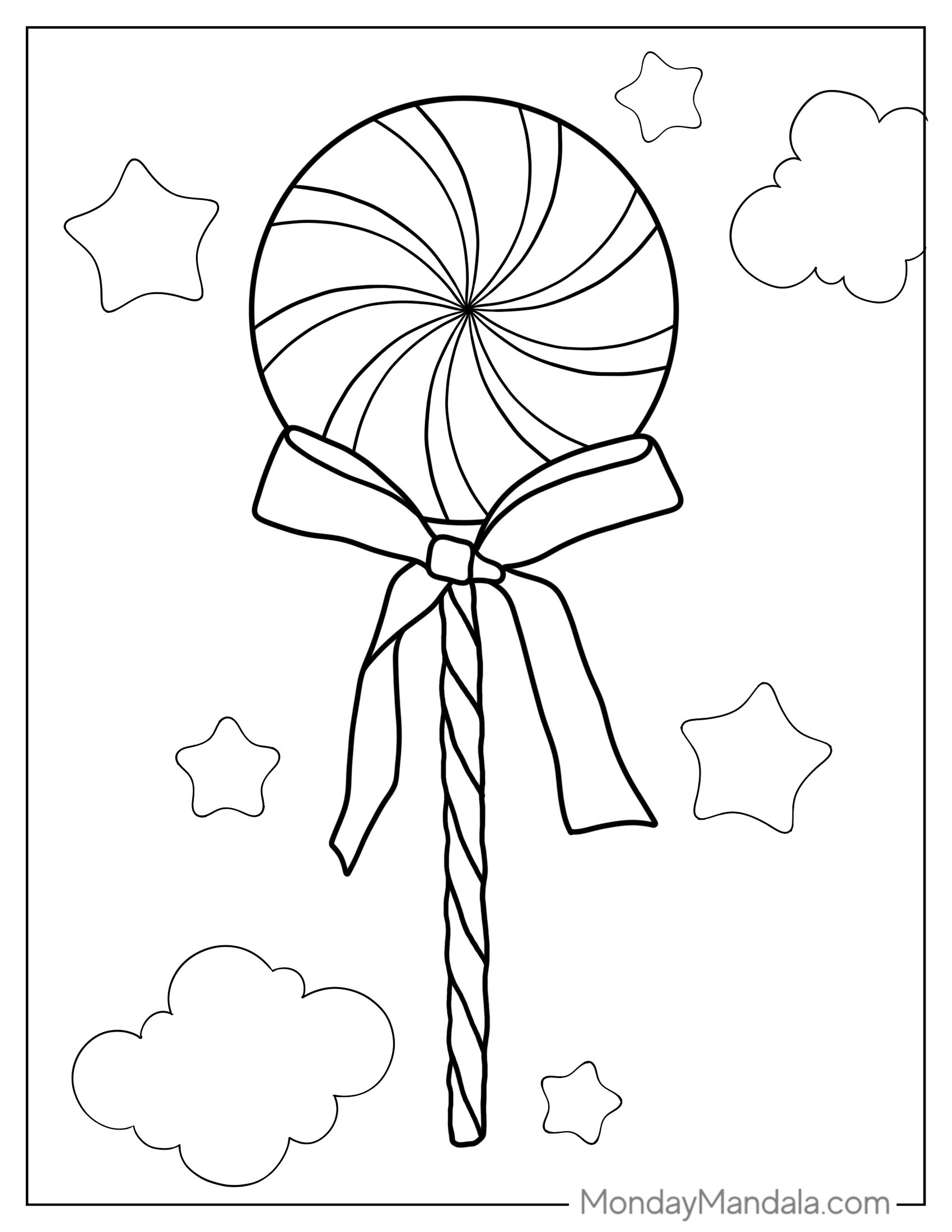 Mint Swirl Lollipop Coloring Page For Kids